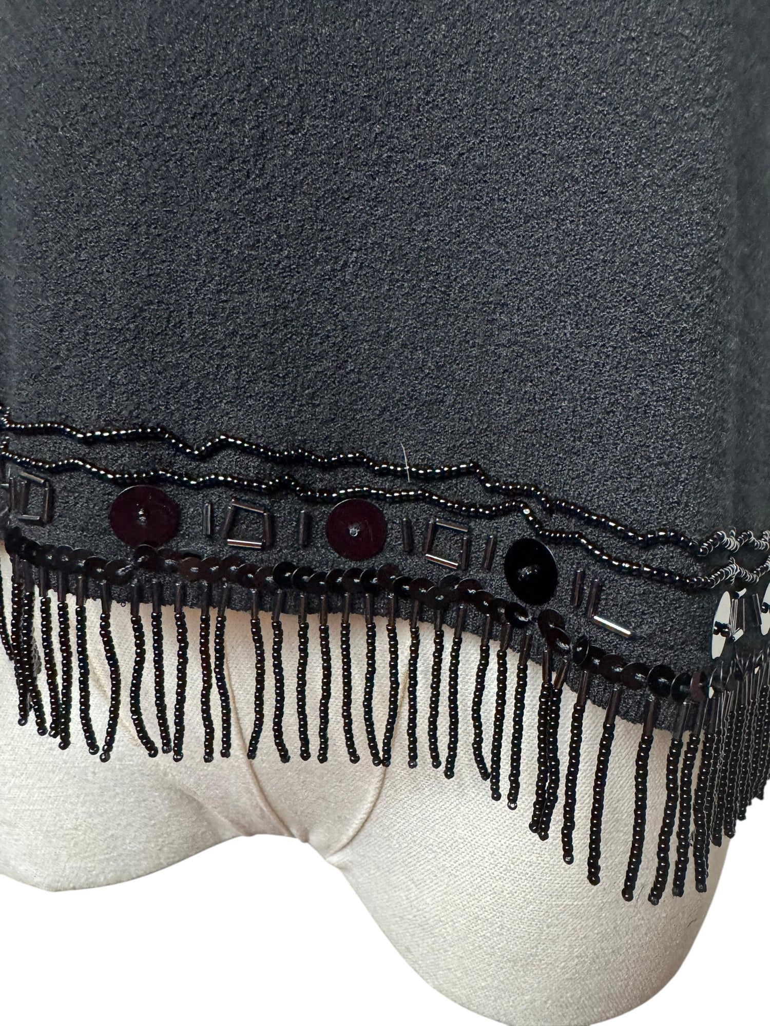 Yves Saint Laurent Black Beaded Fringe Top