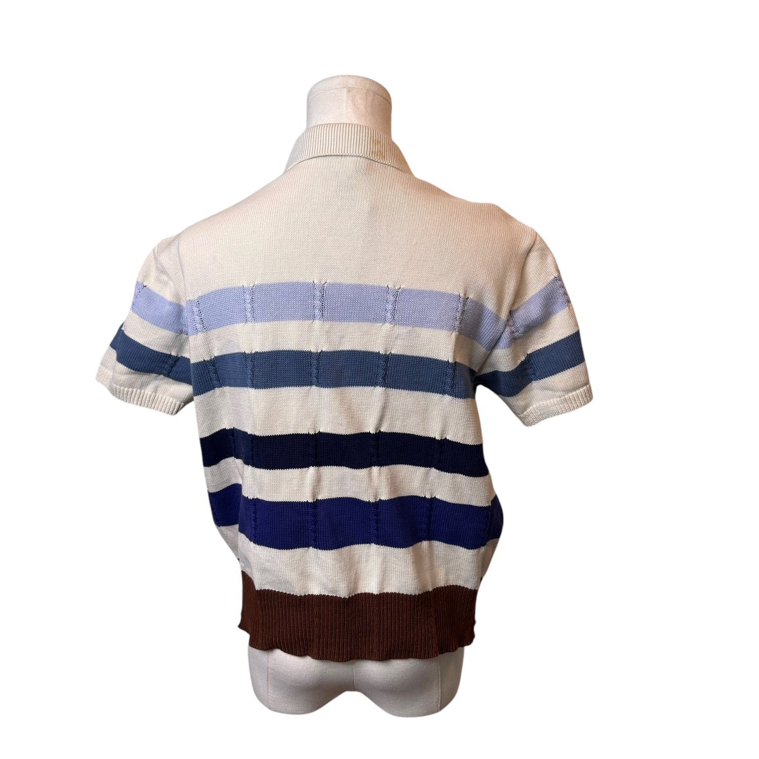Dior Blue Stripe Short Sleeve Polo