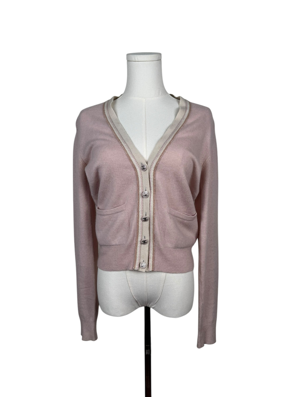 Chanel Pink Cashmere Cardigan
