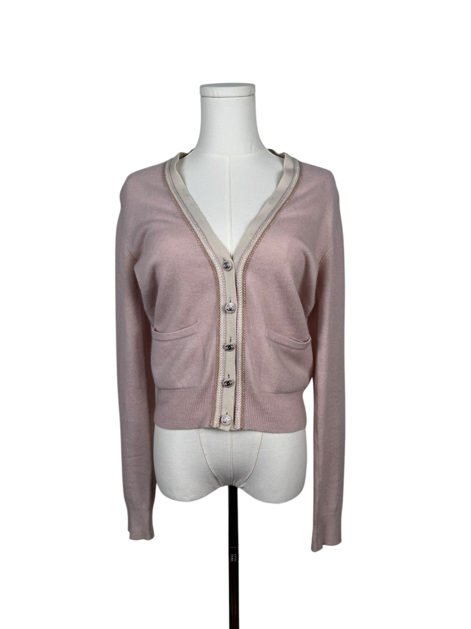 Chanel Pink Cashmere Cardigan