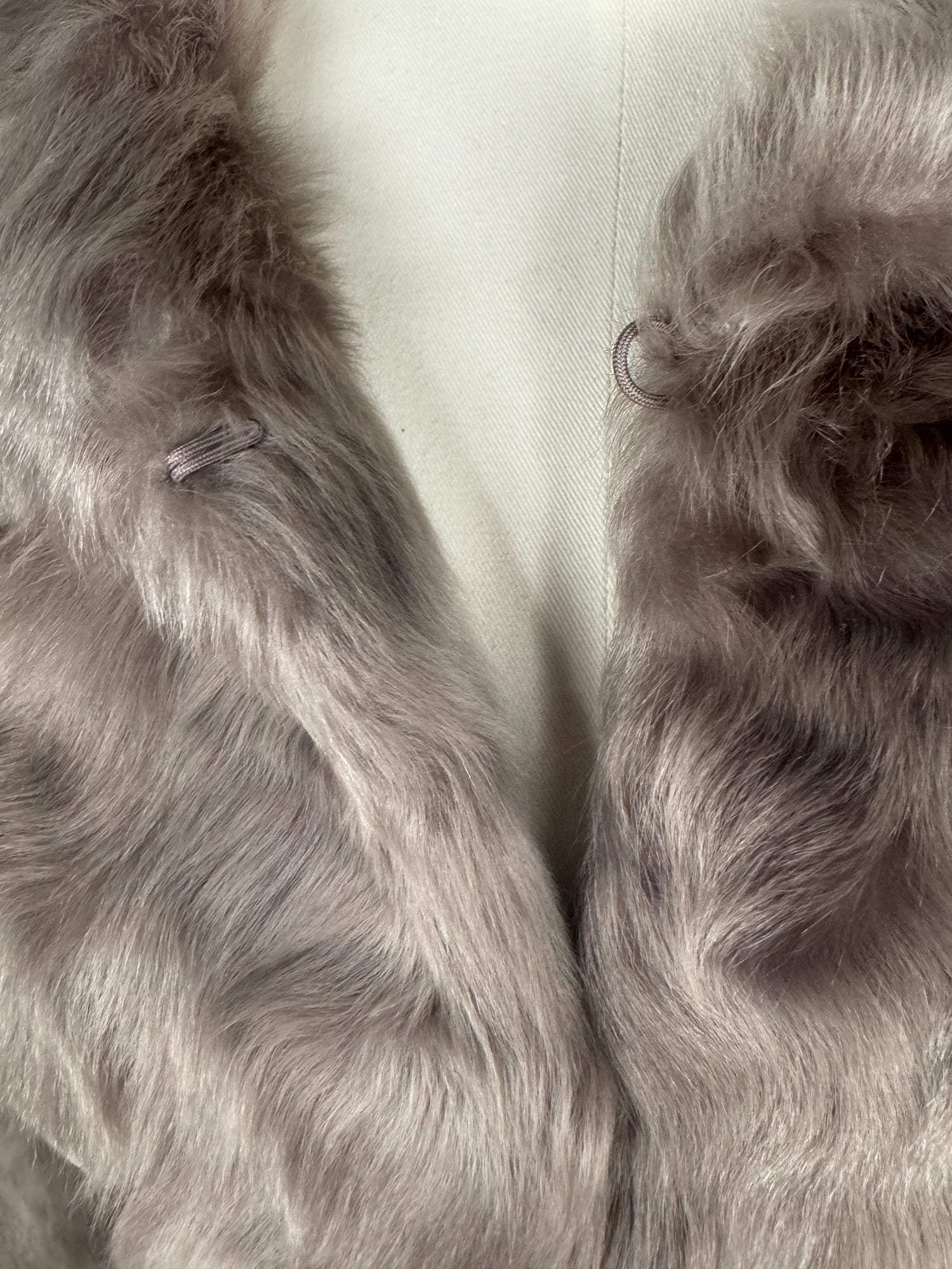 Vintage Grey Lamb Fur Coat