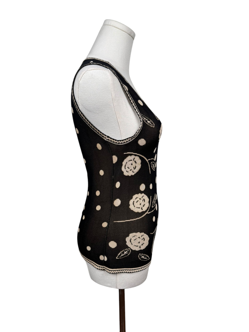 Chanel Brown/White Flower Tank, 2000's