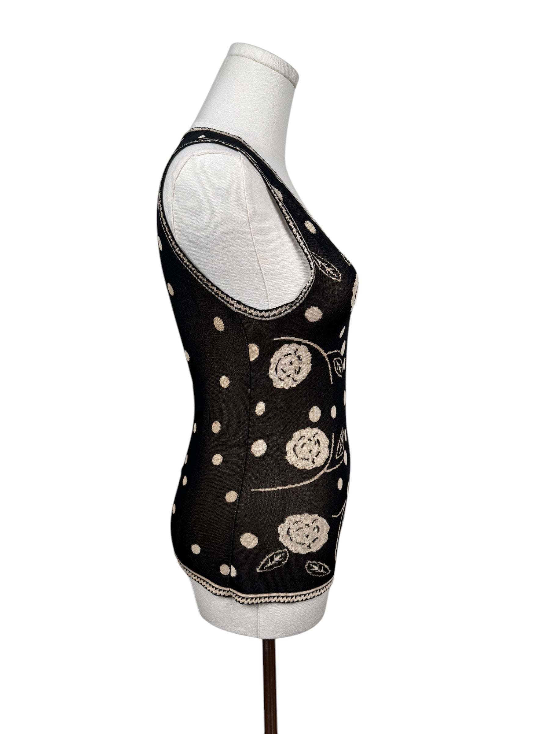 Chanel Brown/White Flower Tank, 2000's