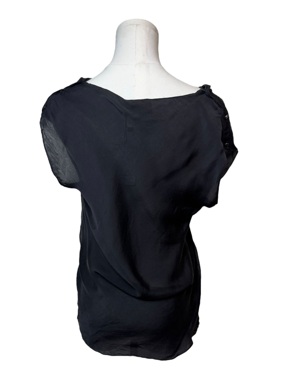 Lanvin Black Silk Tank Top