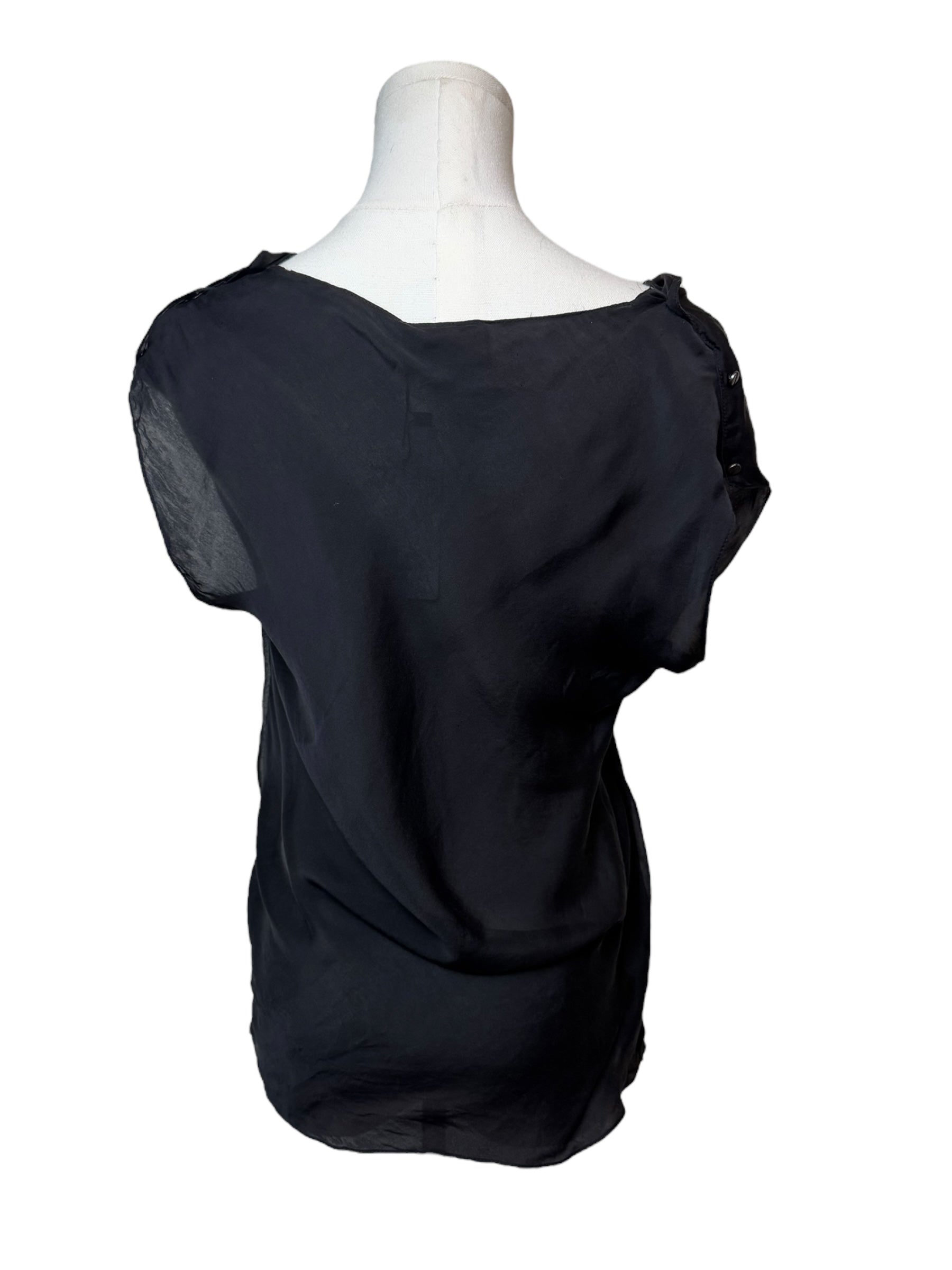 Lanvin Black Silk Tank Top