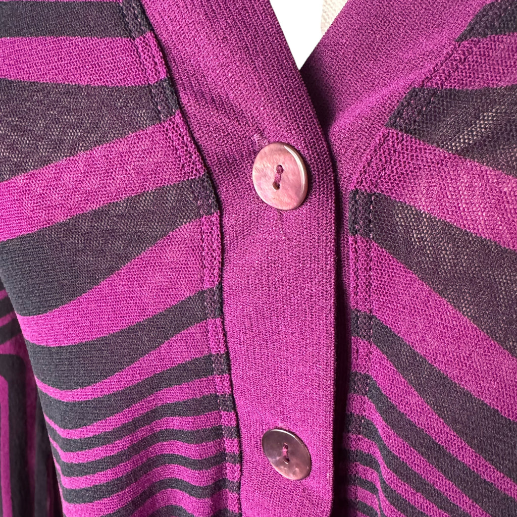 JPG Black/Purple Mesh Striped Cardigan