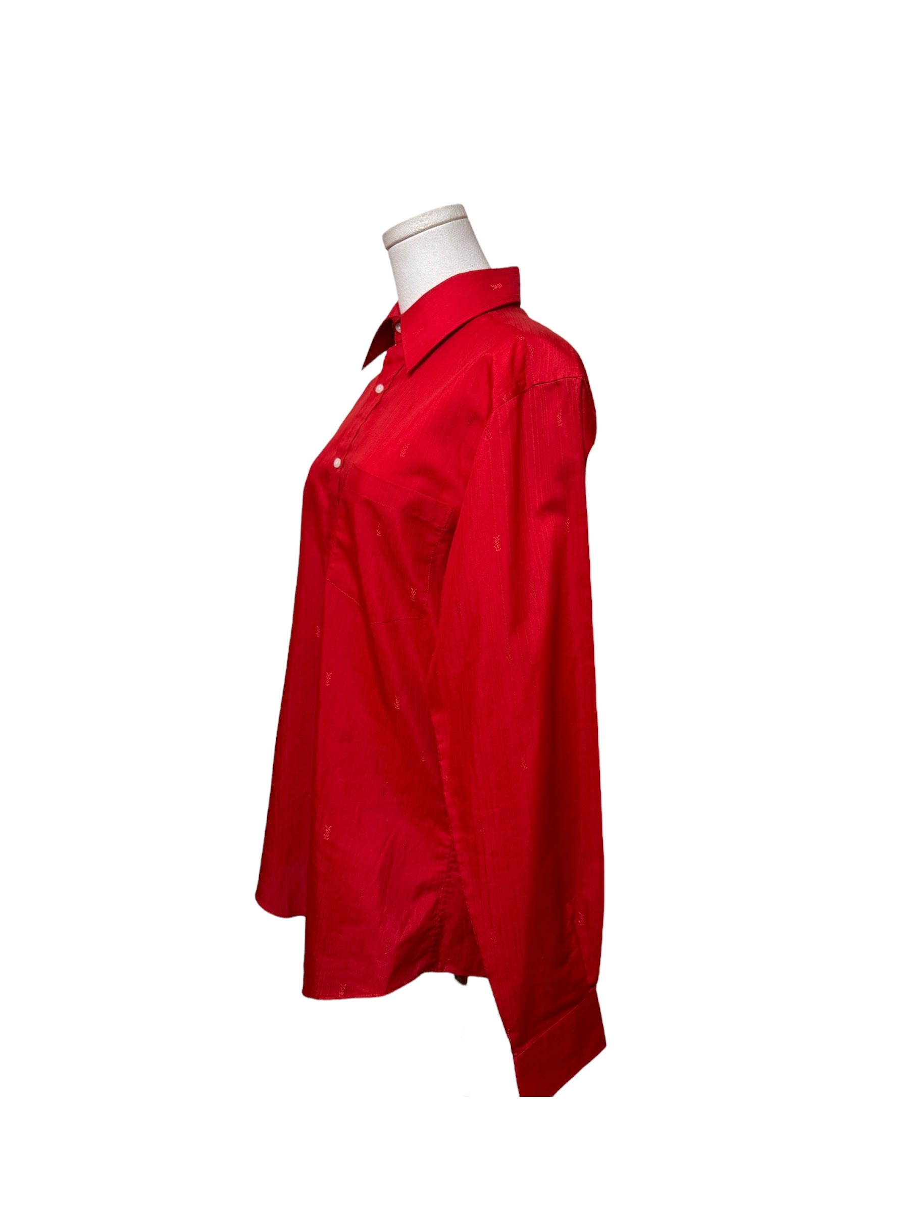 YSL Red Logo Button Down Shirt