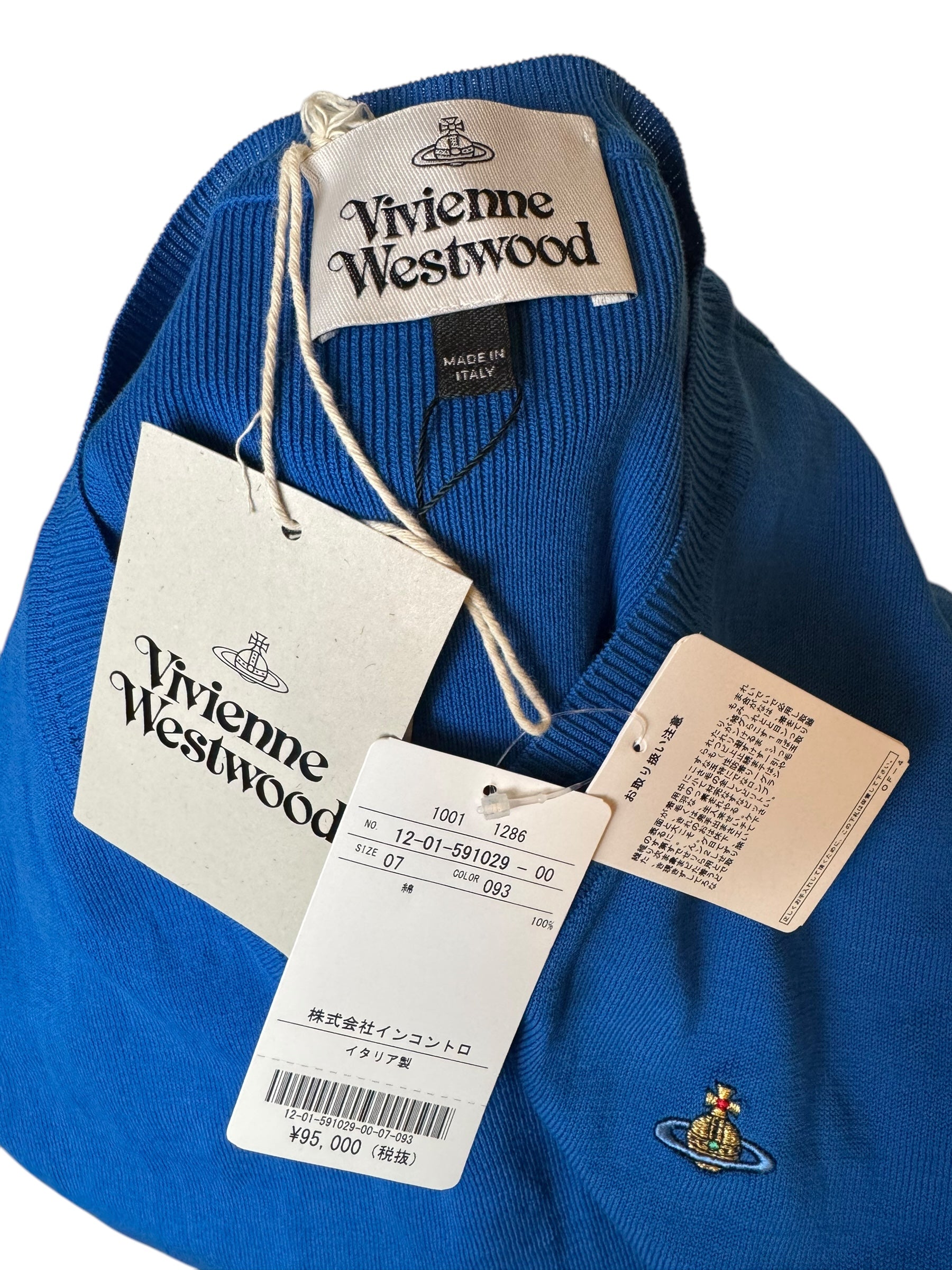 Vivienne Westwood Blue V-Neck Sweater Dress