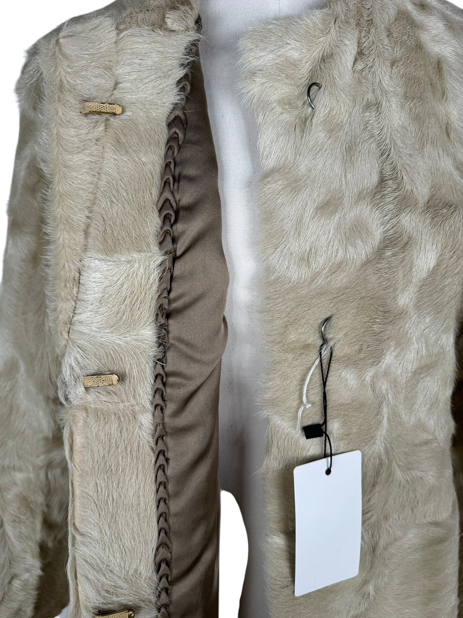 Vintage Cream Lamb Fur Coat