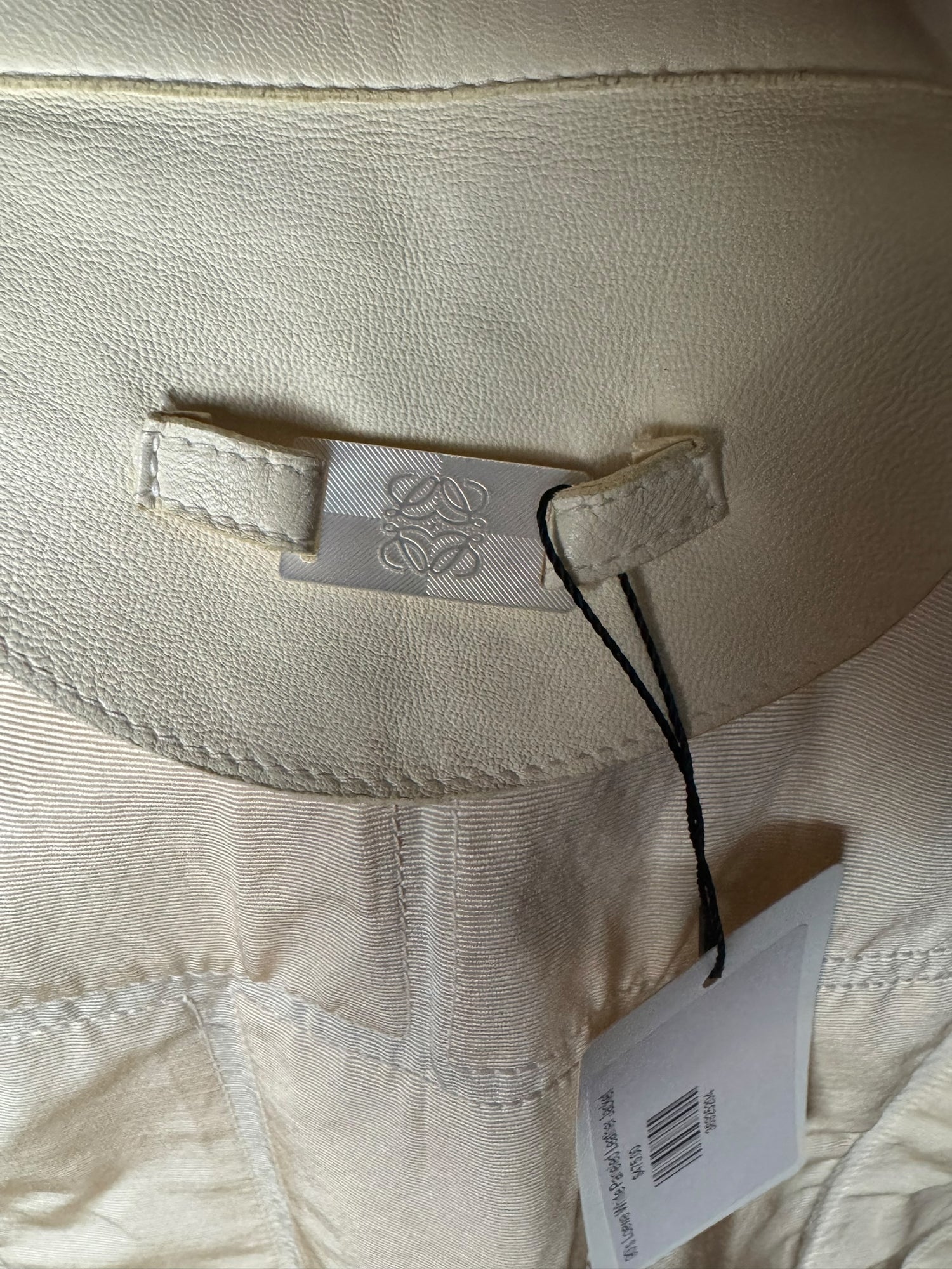 90s Loewe White Paneled Leather Jacket