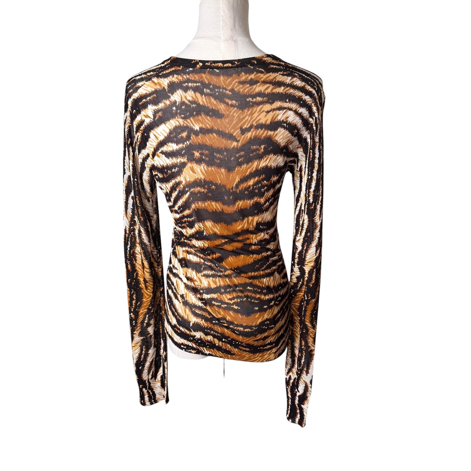 Dolce & Gabbana Cheetah Print Mesh Long Sleeve