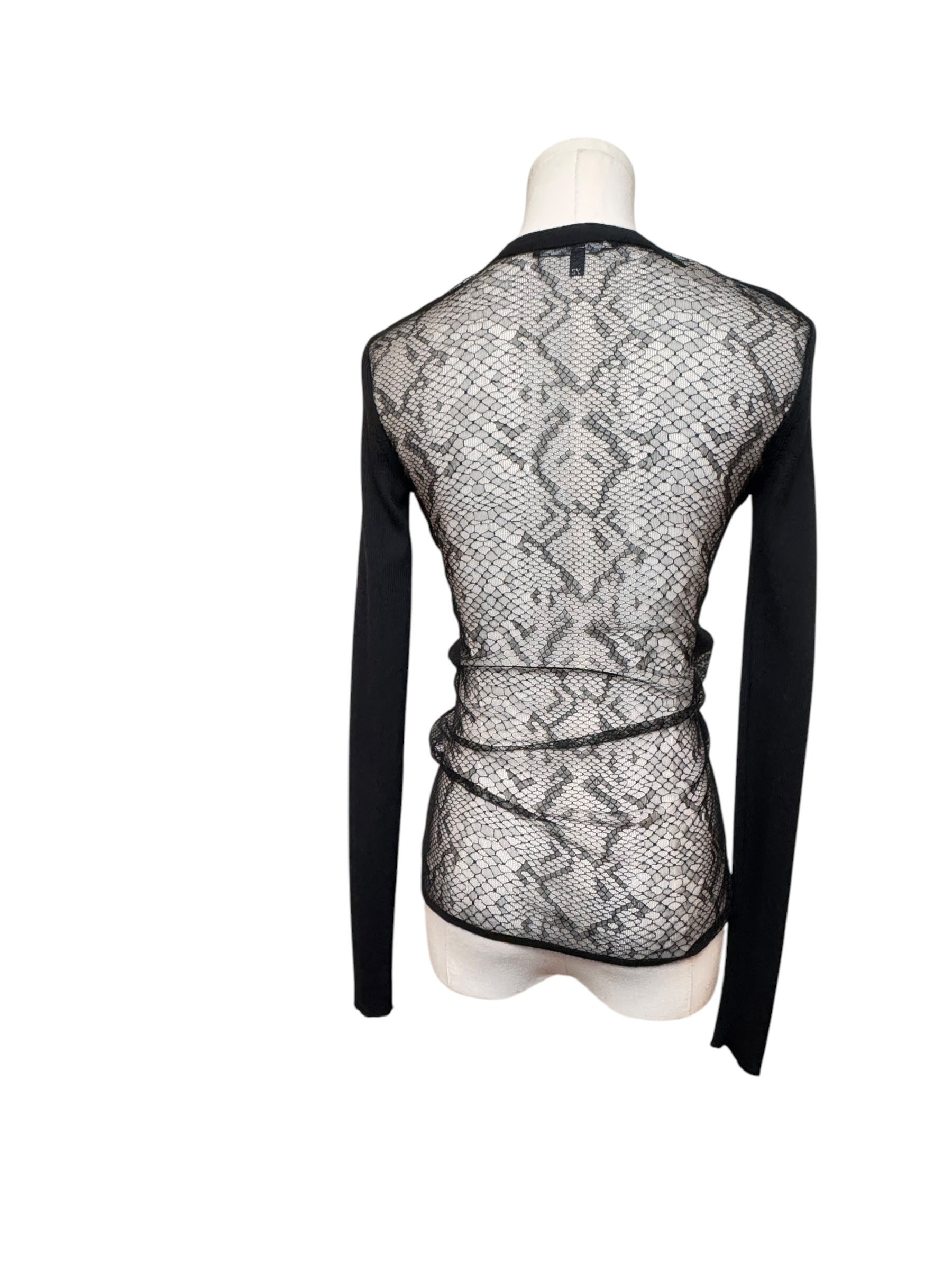 Gucci Black Sweater w/ Lace Back Panel