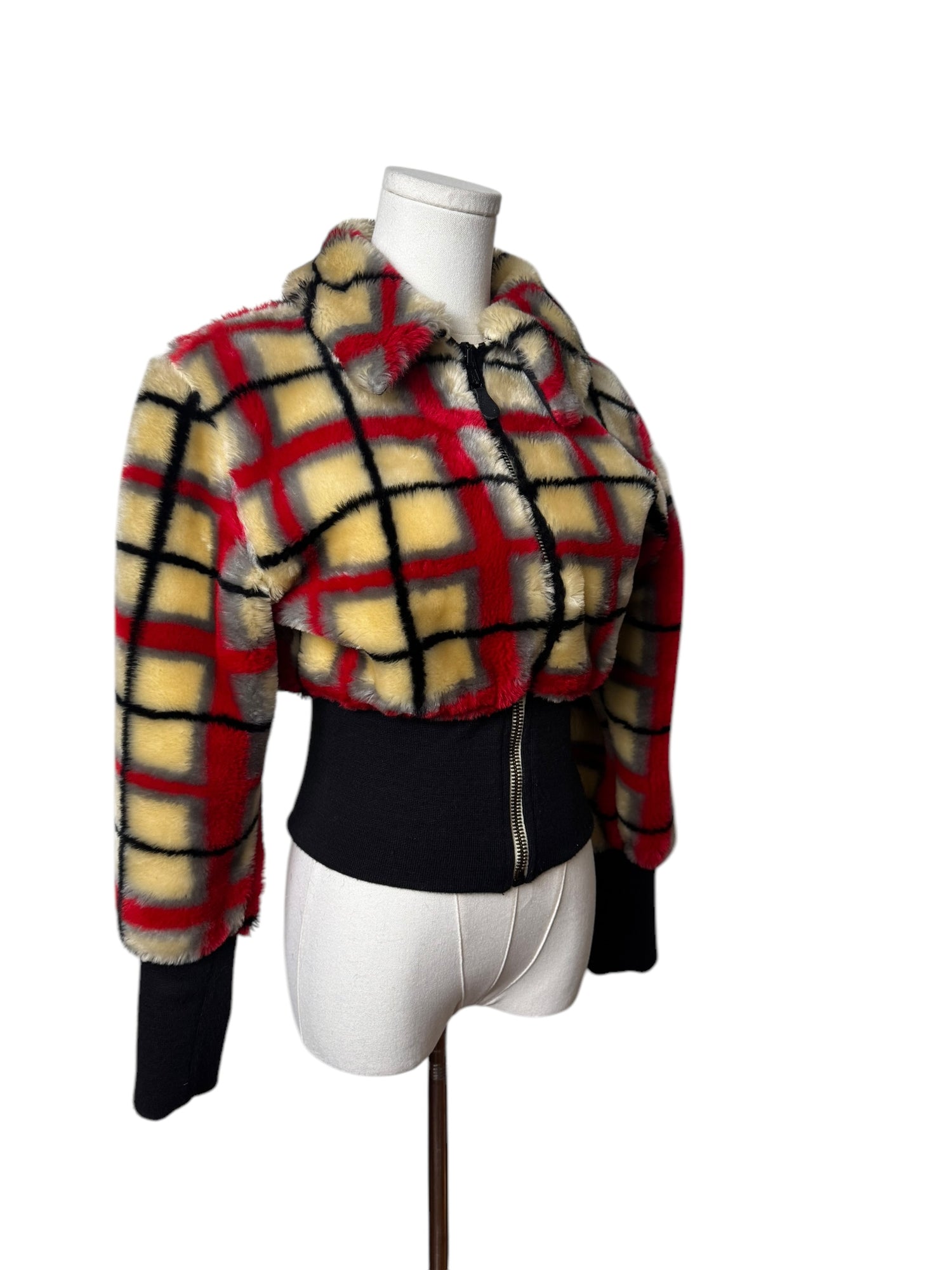 Gaultier Jeans Cropped Plaid Jacket