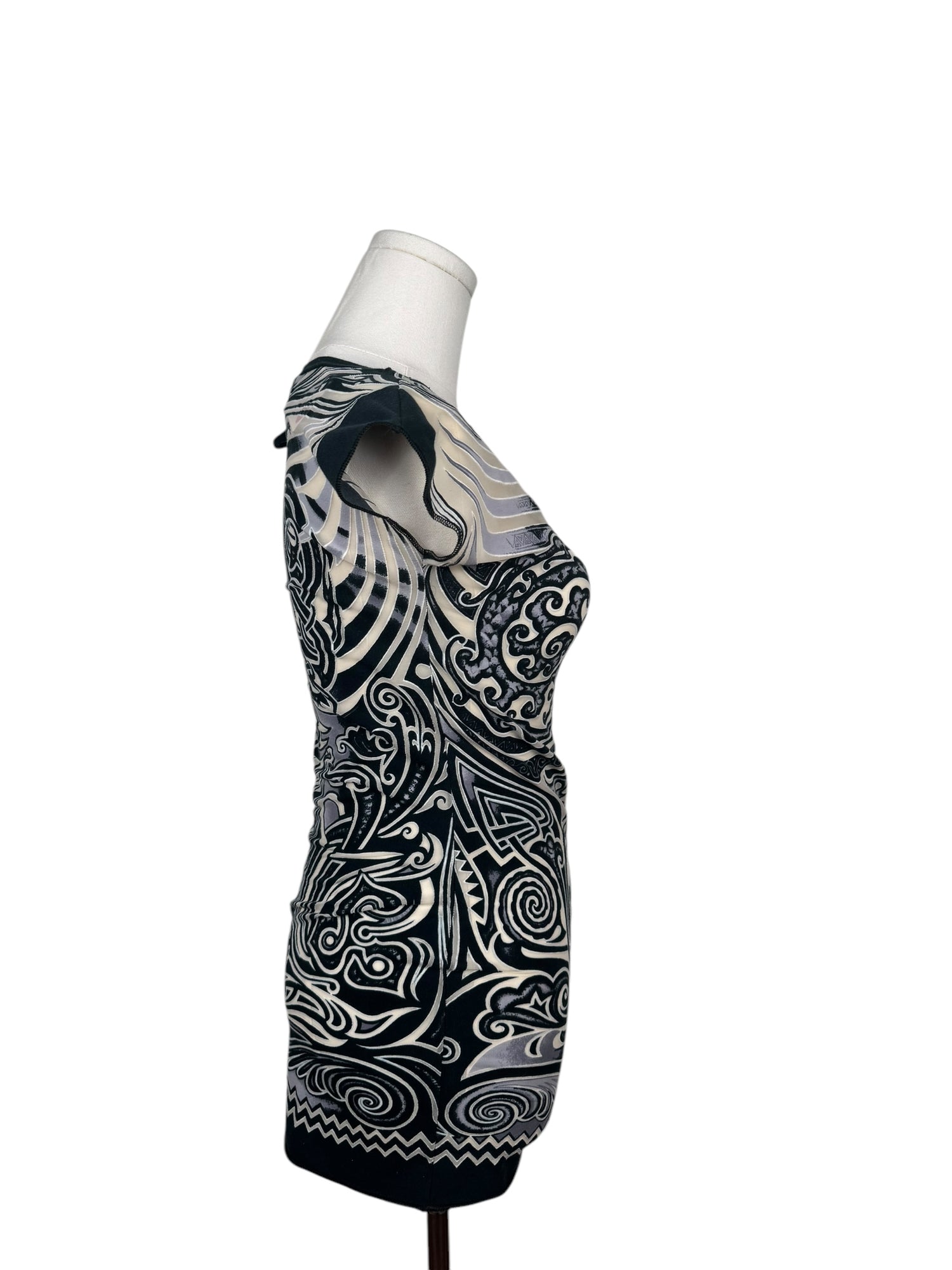 Jean Paul Gaultier Black & White Tribal Print Top