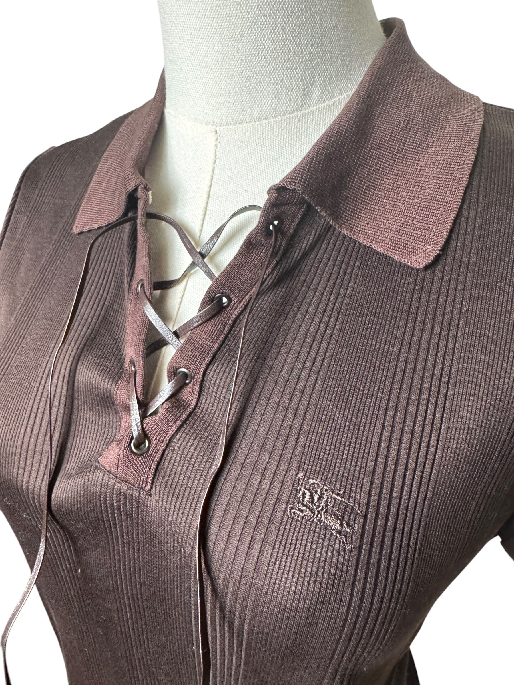 Vintage Brown Burberry Top (Size 2)
