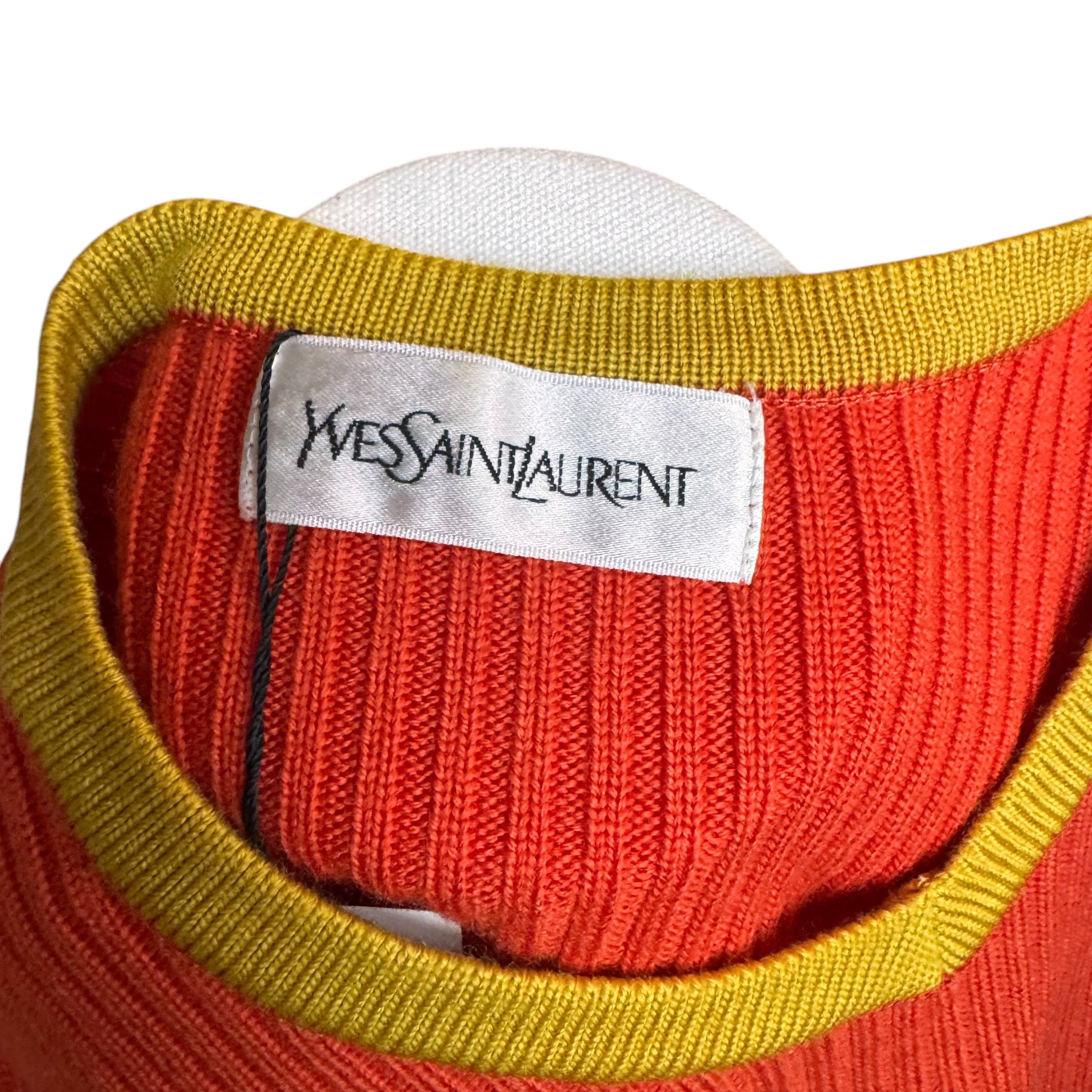 YSL Orange Color Block Sweater