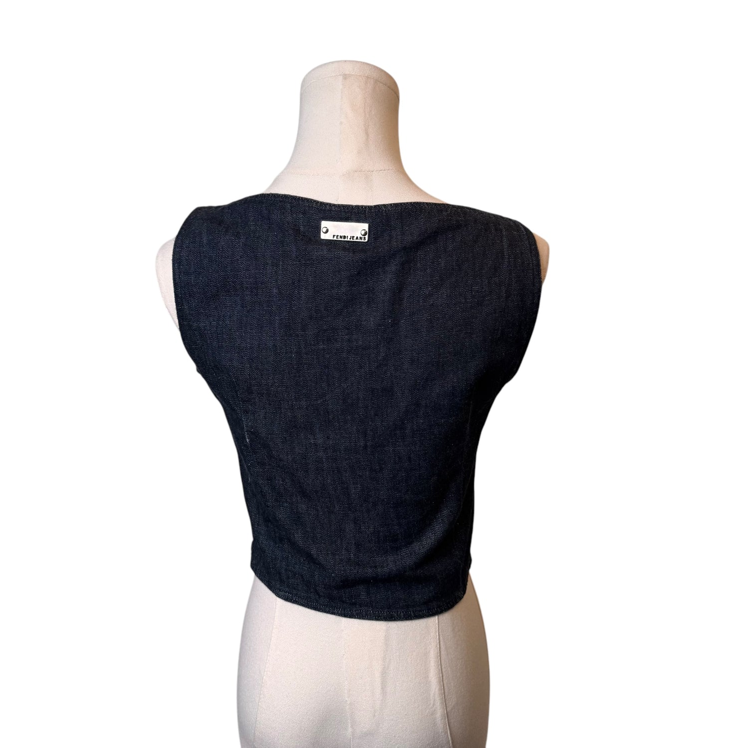 Vintage Fendi Denim Flower Tank Top