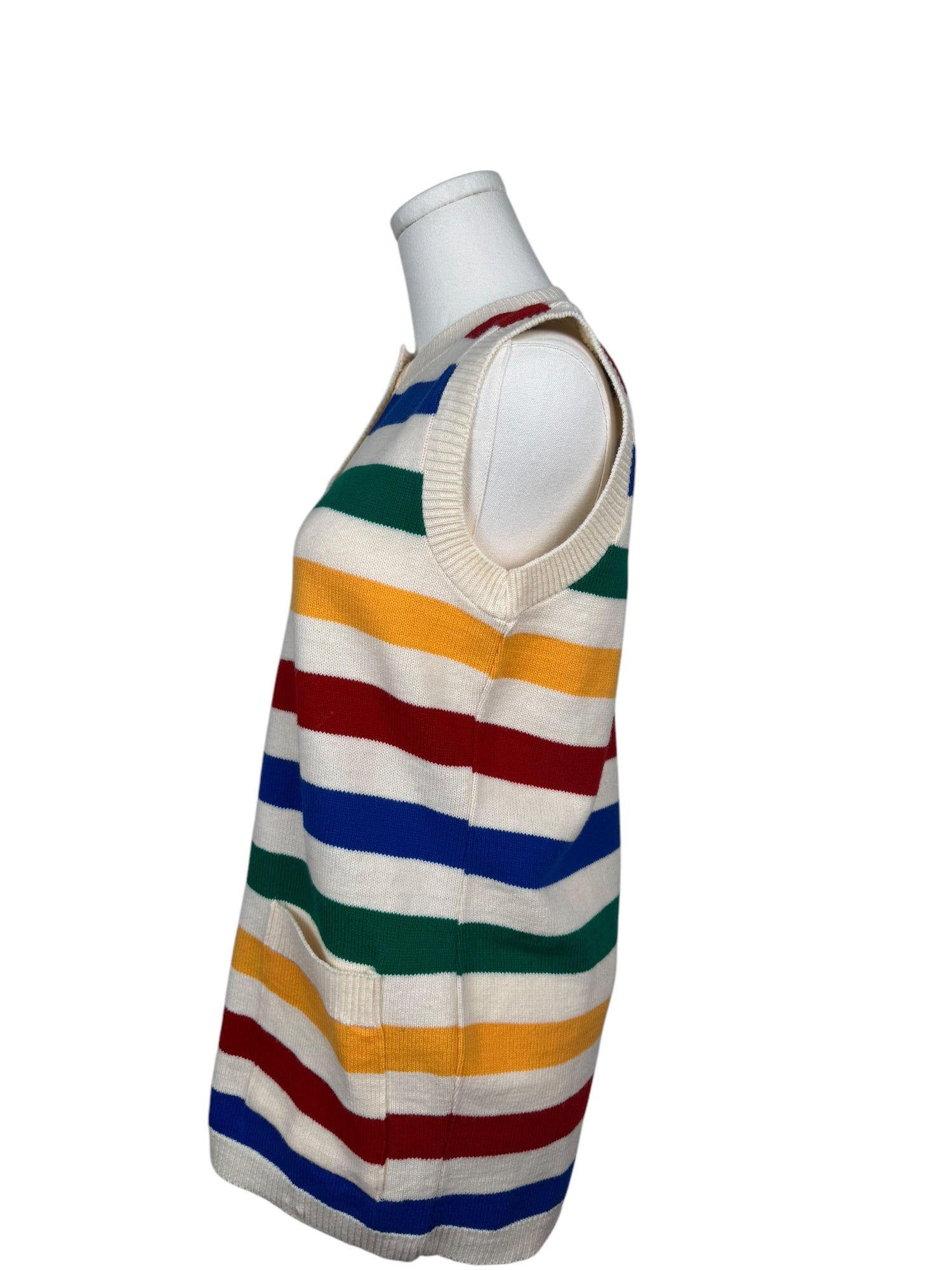 Vintage 80s Striped Multicolor Knit Vest