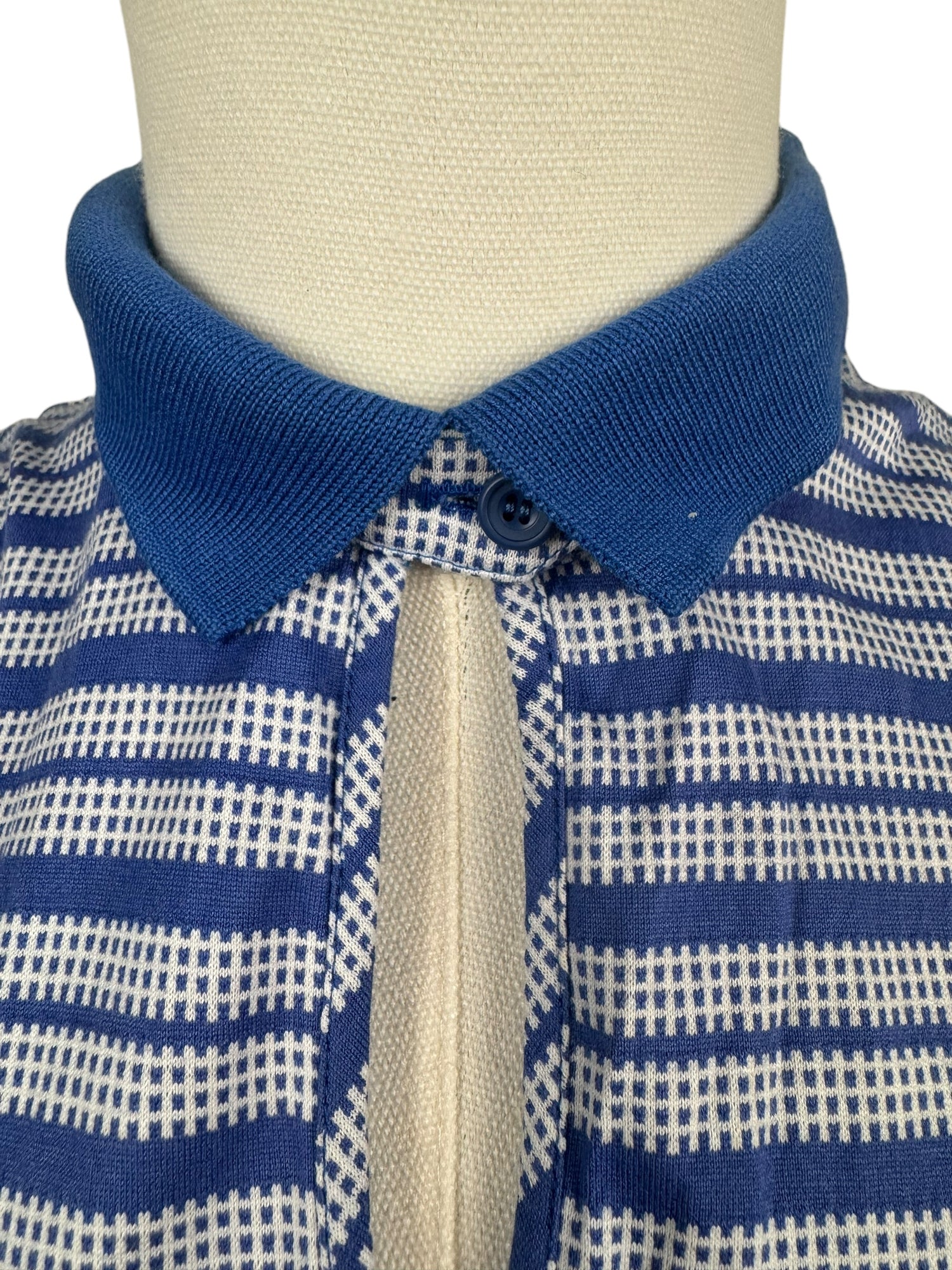 Christian Dior Sports Blue Striped Polo Top