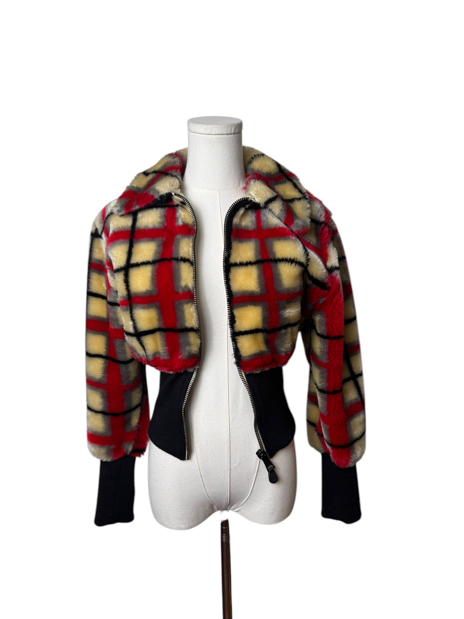 Gaultier Jeans Cropped Plaid Jacket