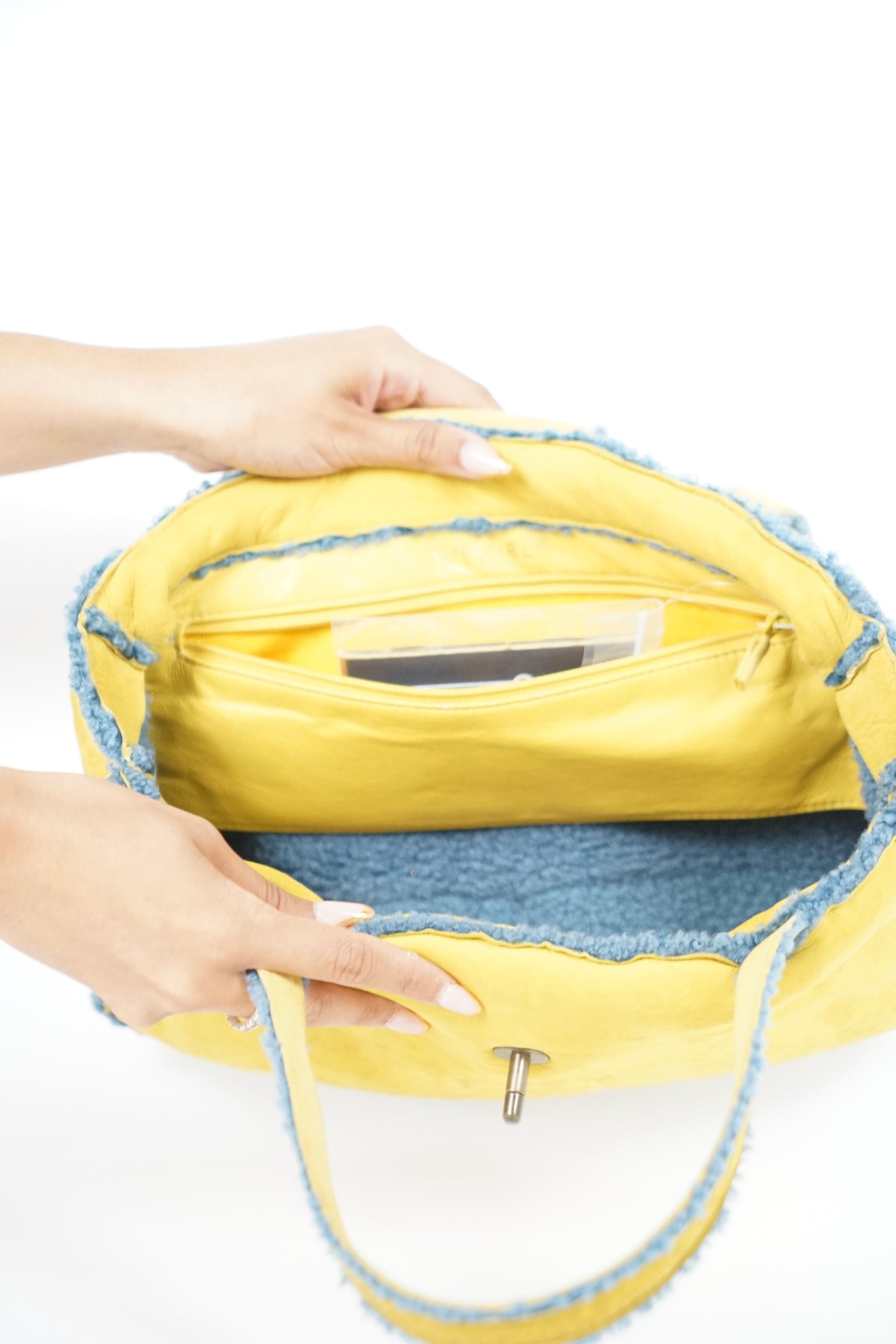 Chanel Yellow Shearling Bag
