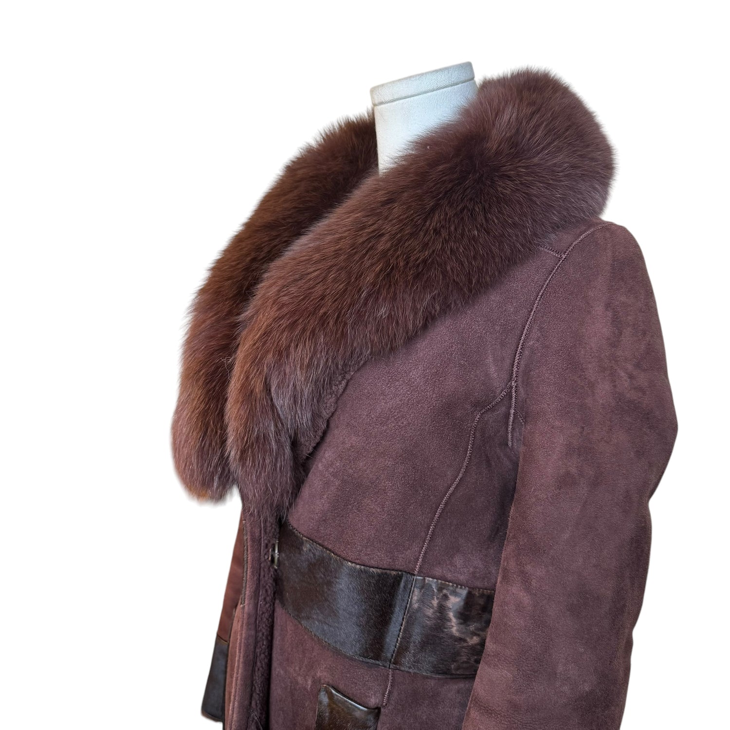 Burgundy Vintage Fur Jacket