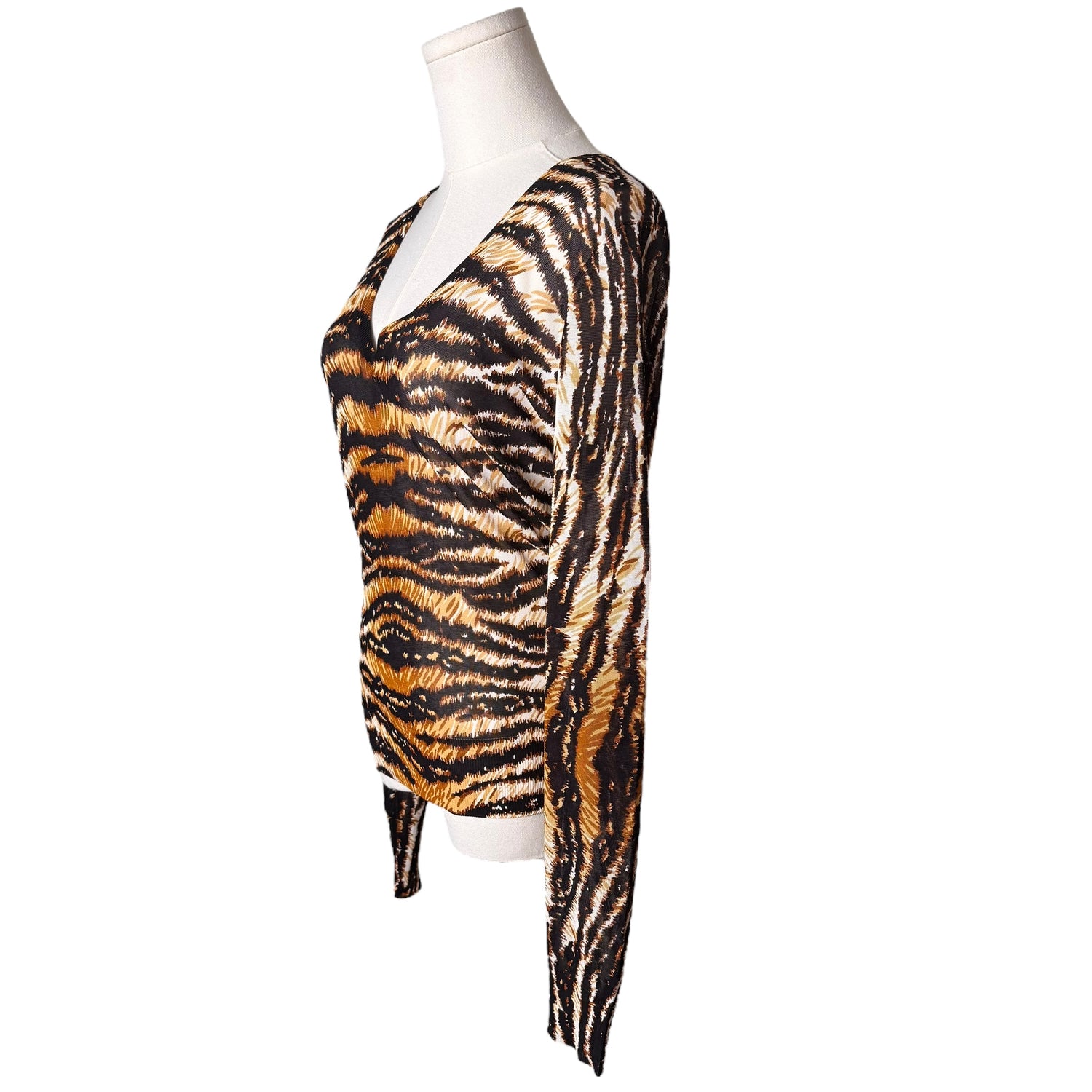 Dolce & Gabbana Cheetah Print Mesh Long Sleeve