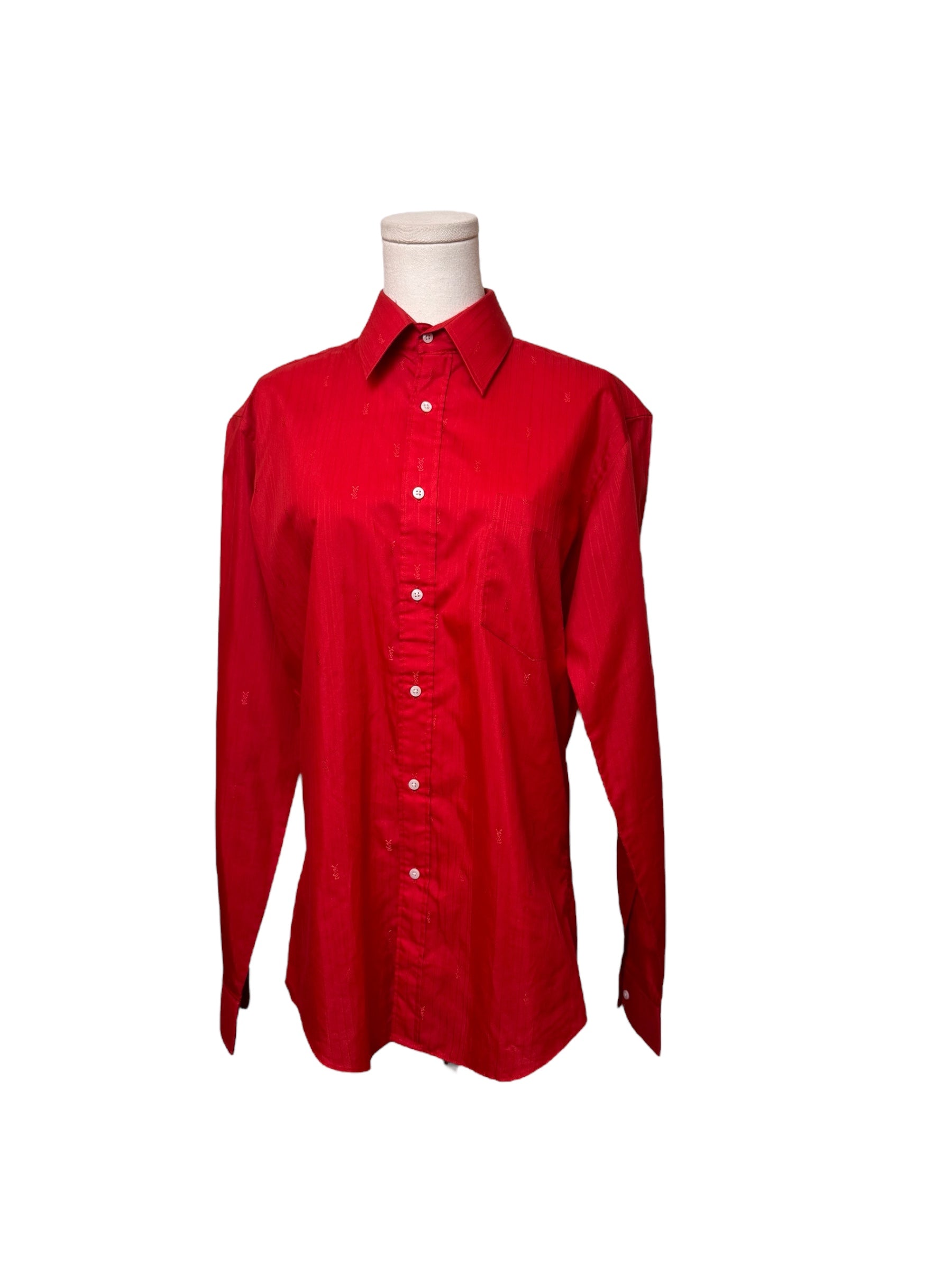 YSL Red Logo Button Down Shirt
