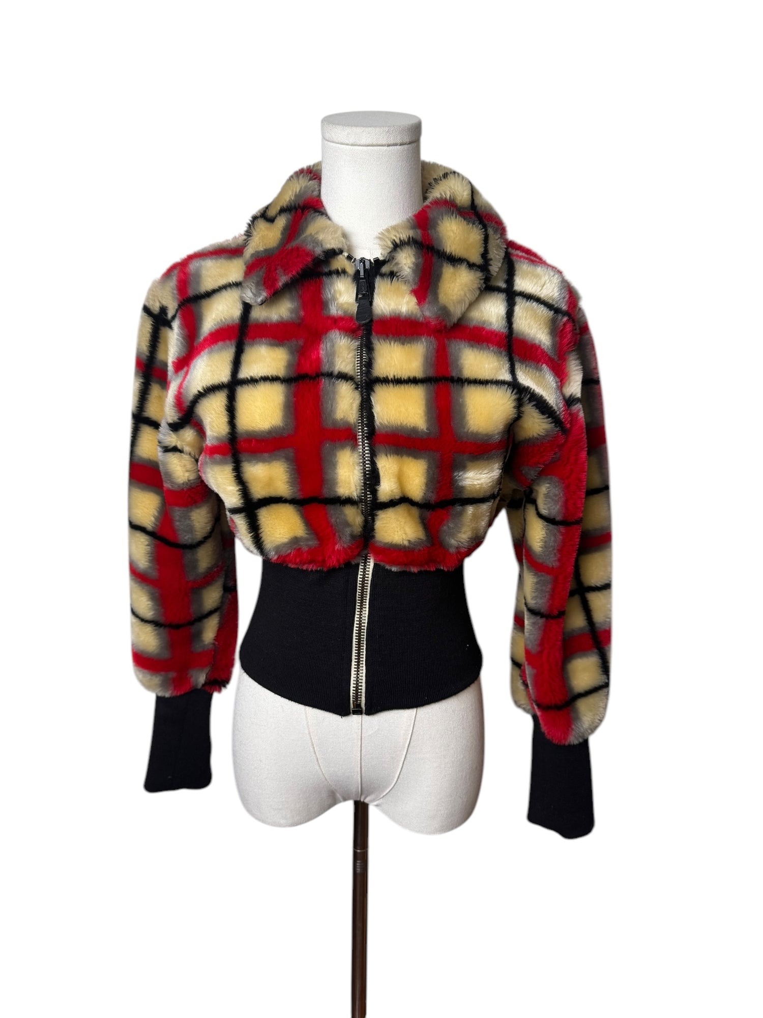 Gaultier Jeans Cropped Plaid Jacket