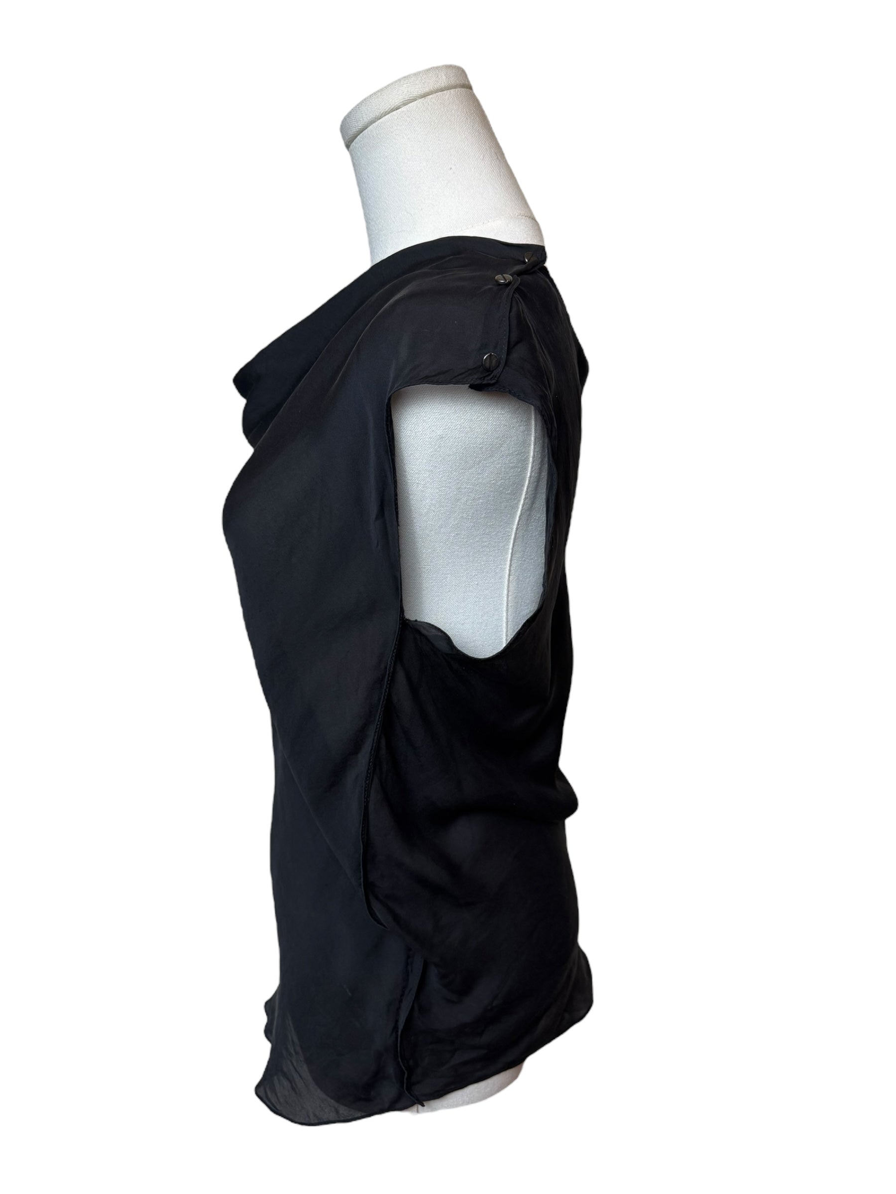 Lanvin Black Silk Tank Top