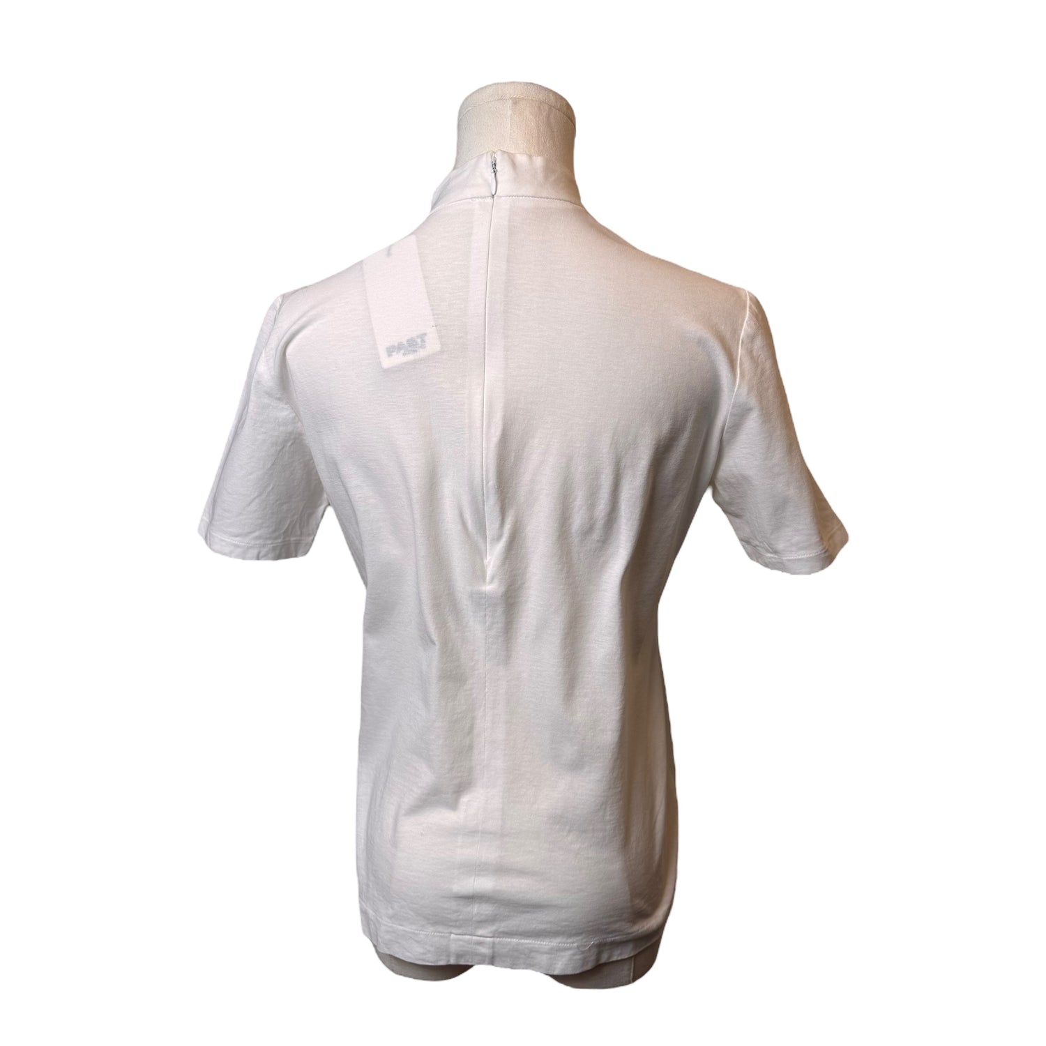 YSL White Mockneck T-Shirt