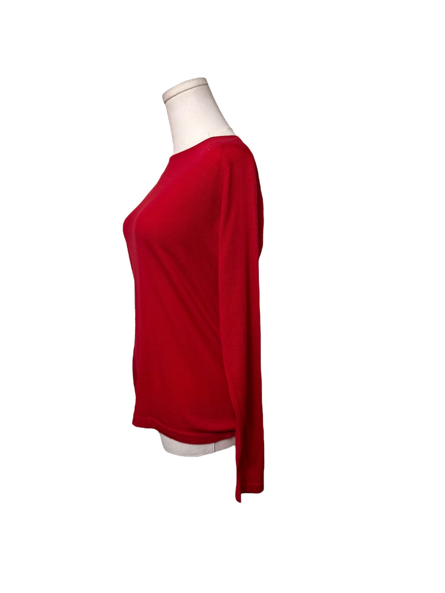 YSL Red Knit Long Sleeve Top