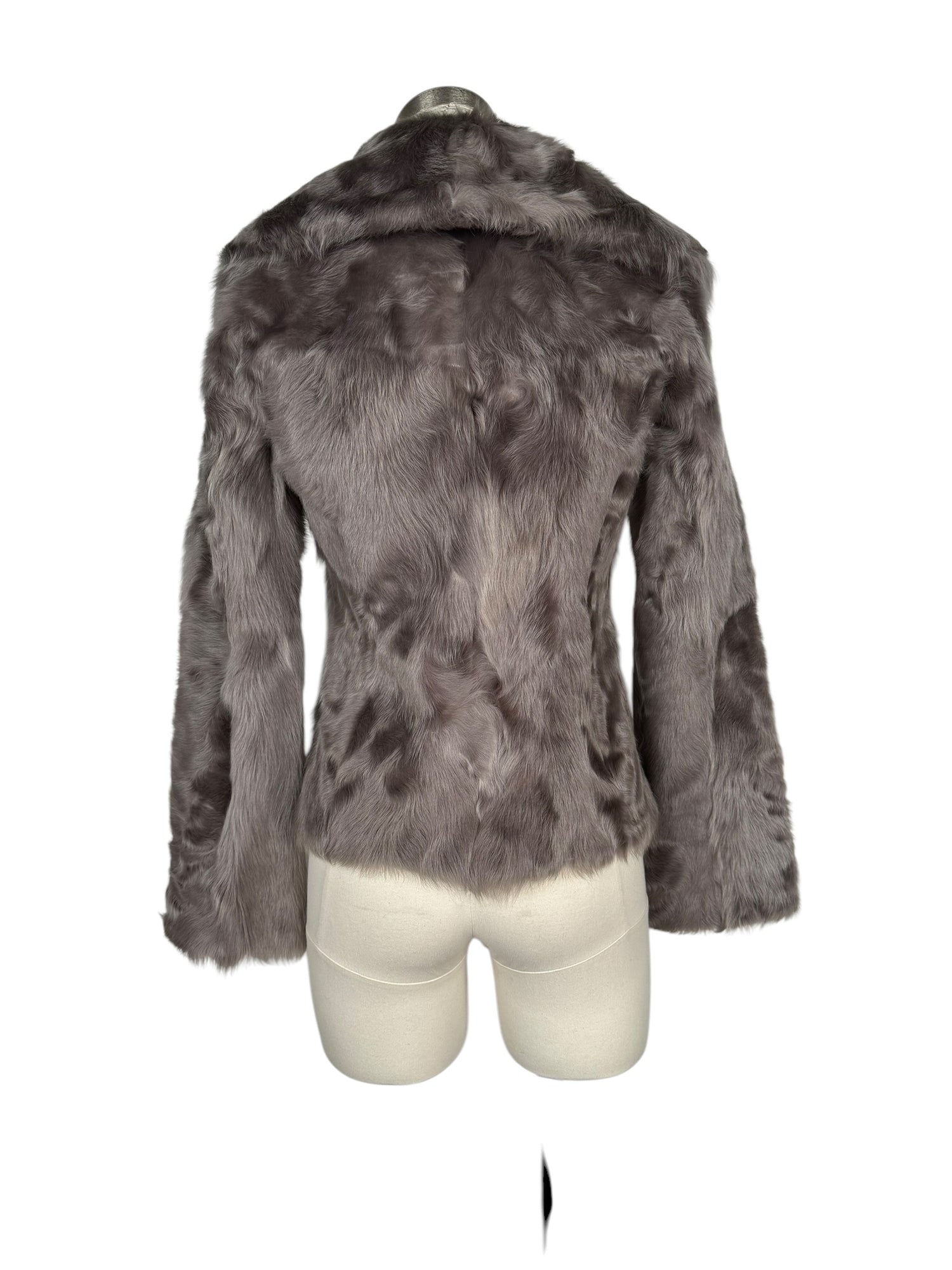 Vintage Grey Lamb Fur Coat