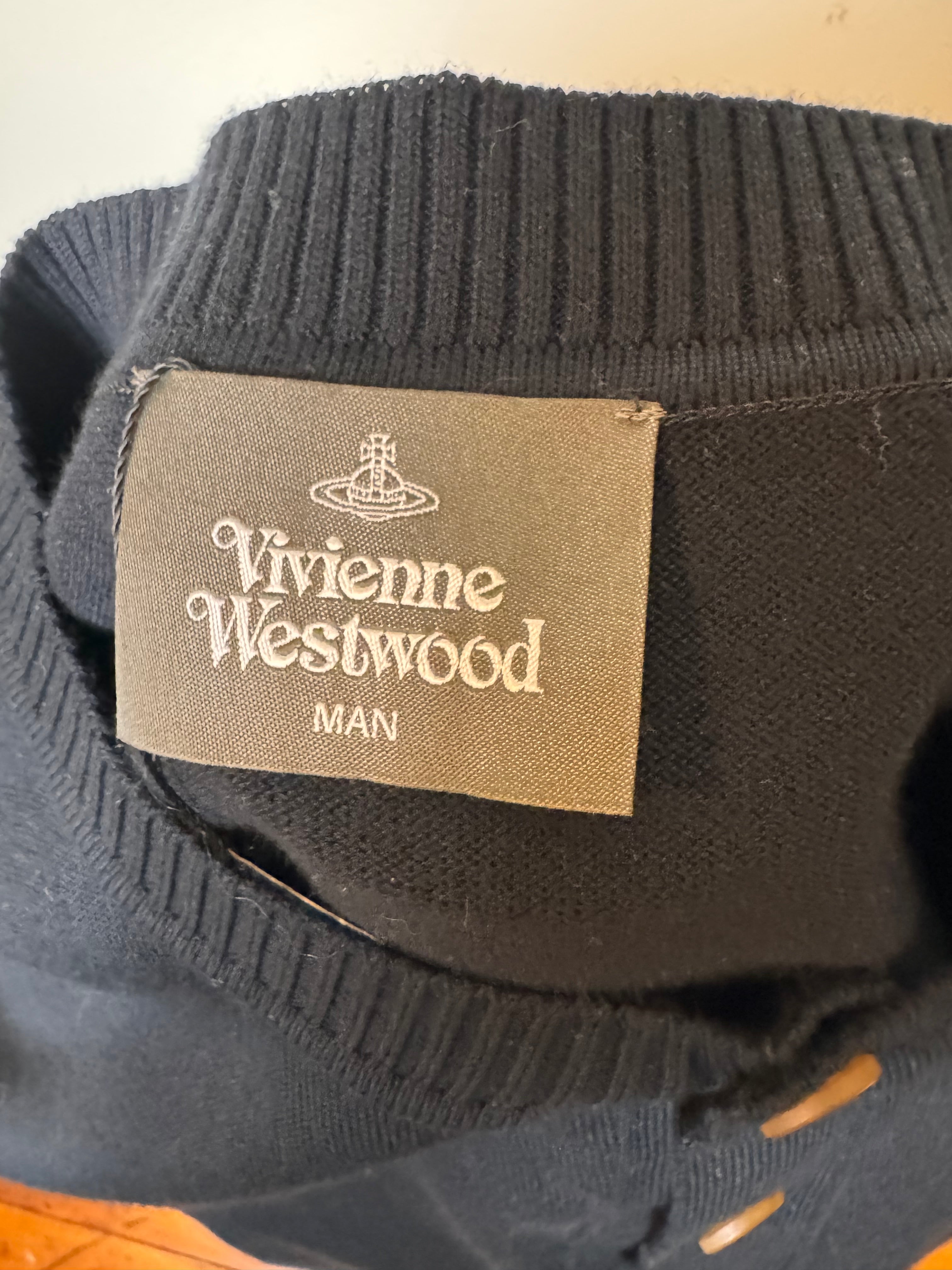 Vivienne Westwood Men Black Button Knit Top