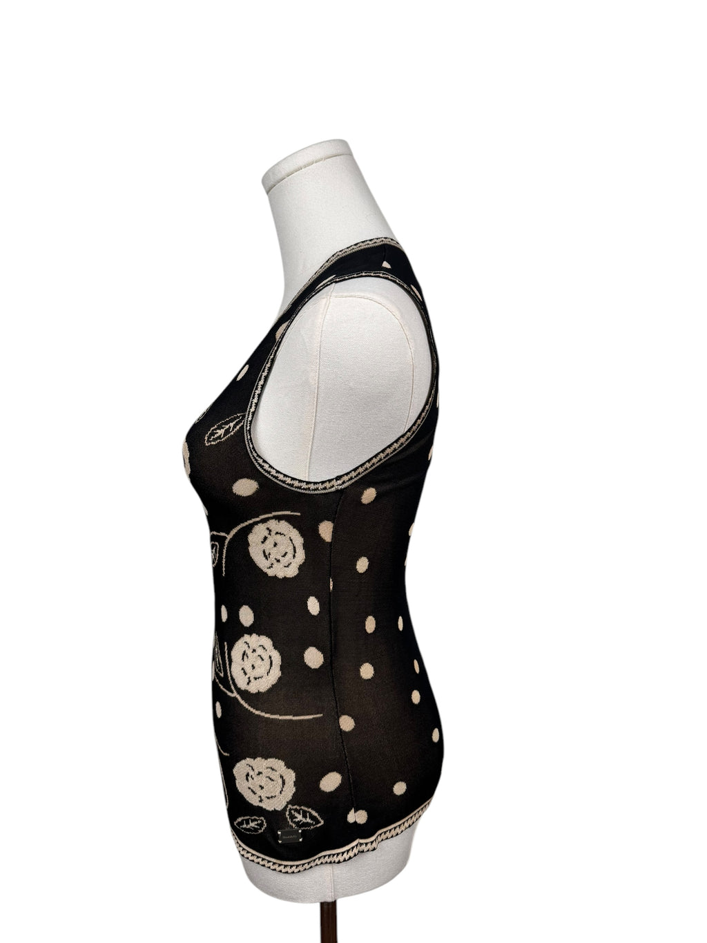 Chanel Brown/White Flower Tank, 2000's