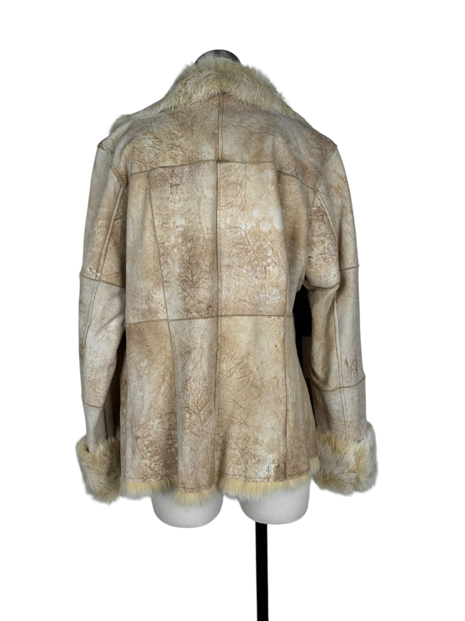 Vintage Cream Suede and Rabbit Fur Coat