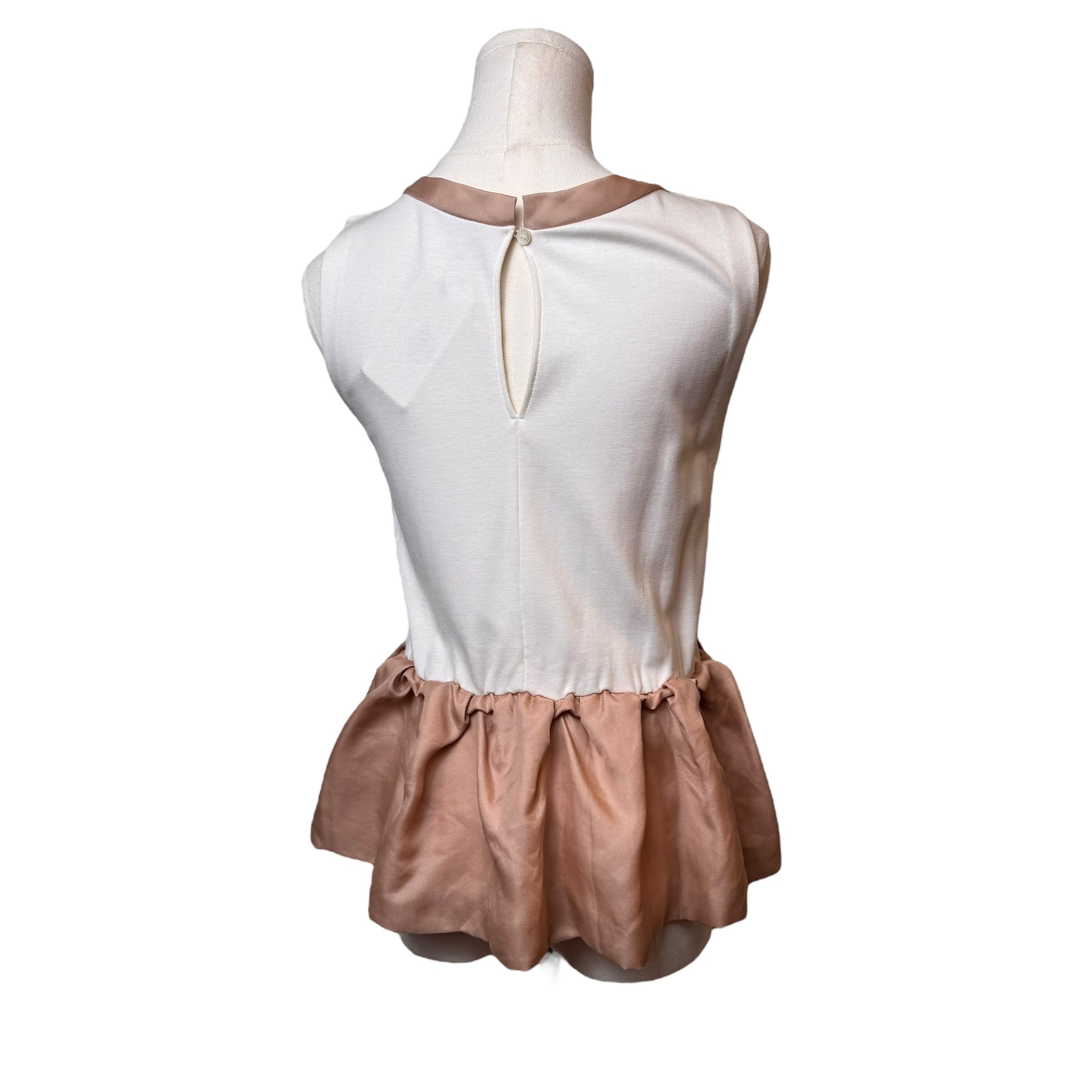 Miu Miu White/Pink Peplum Top
