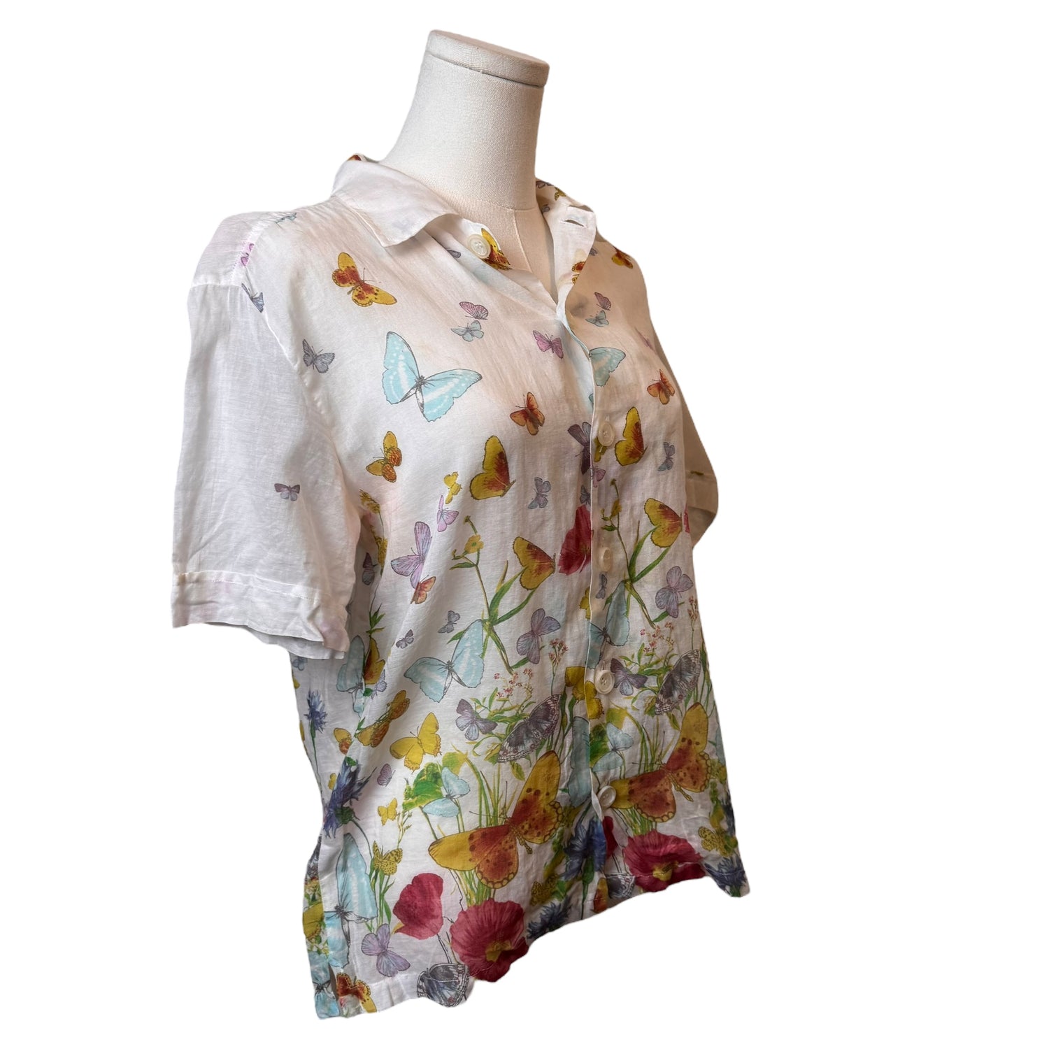 Dolce & Gabbana Butterfly Short Sleeve Button Up