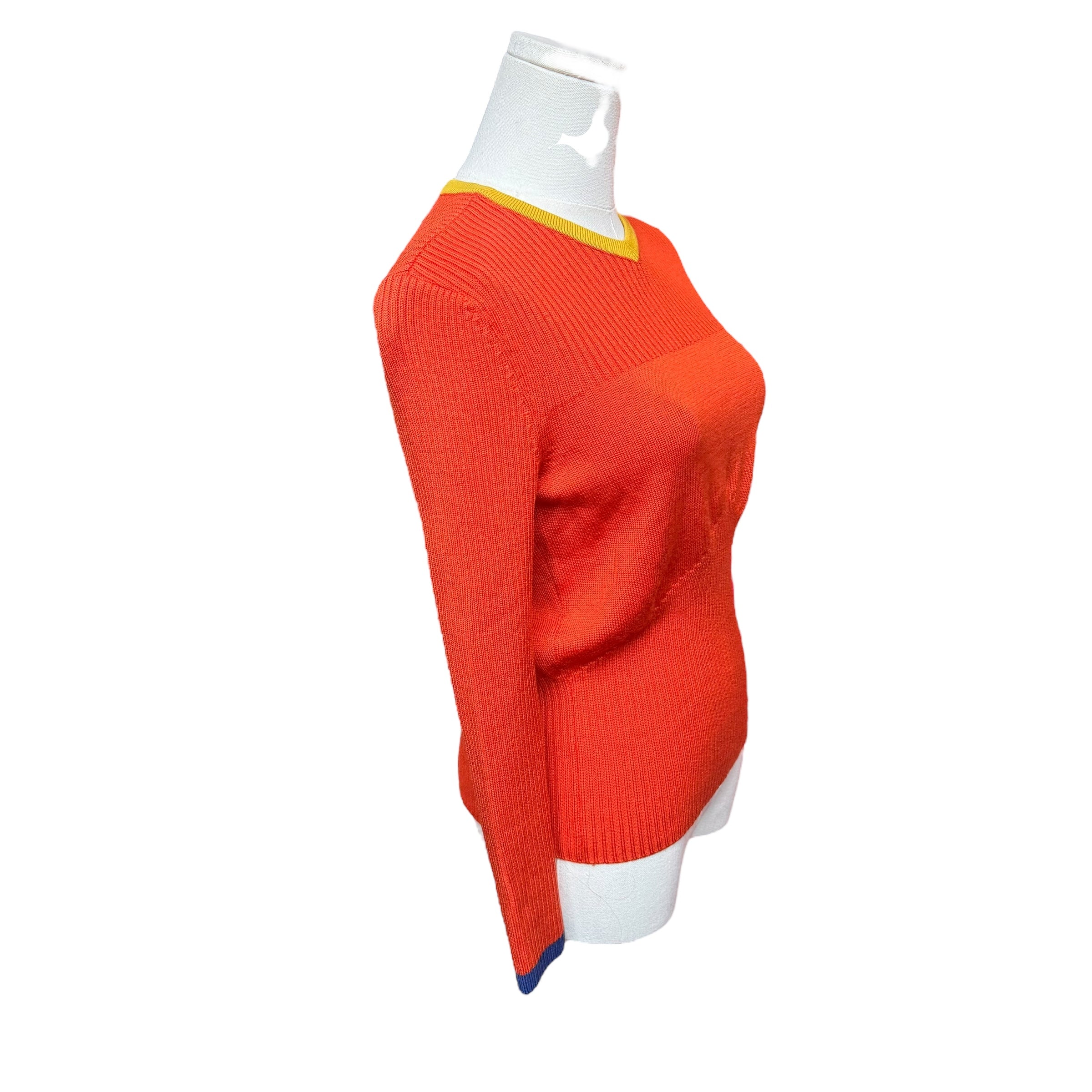 YSL Orange Color Block Sweater