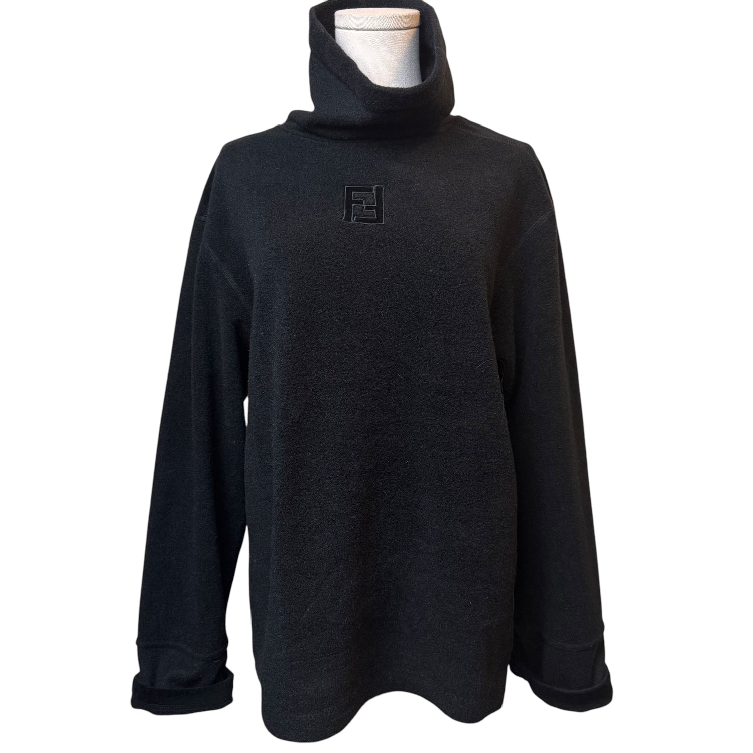 Fendi Fleece Mock Neck Pullover