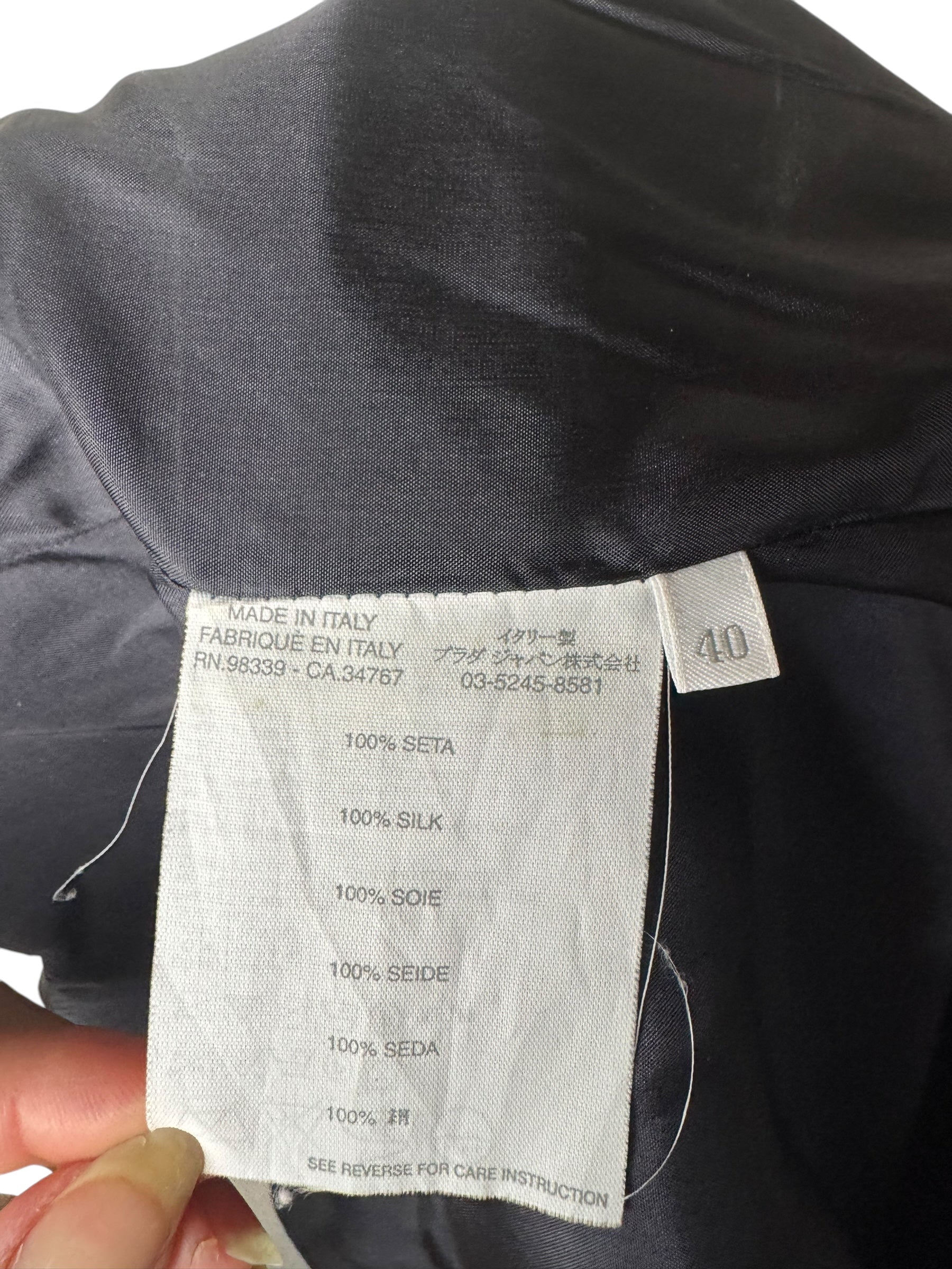 Miu Miu Black Silk Scalloped Silk Tank