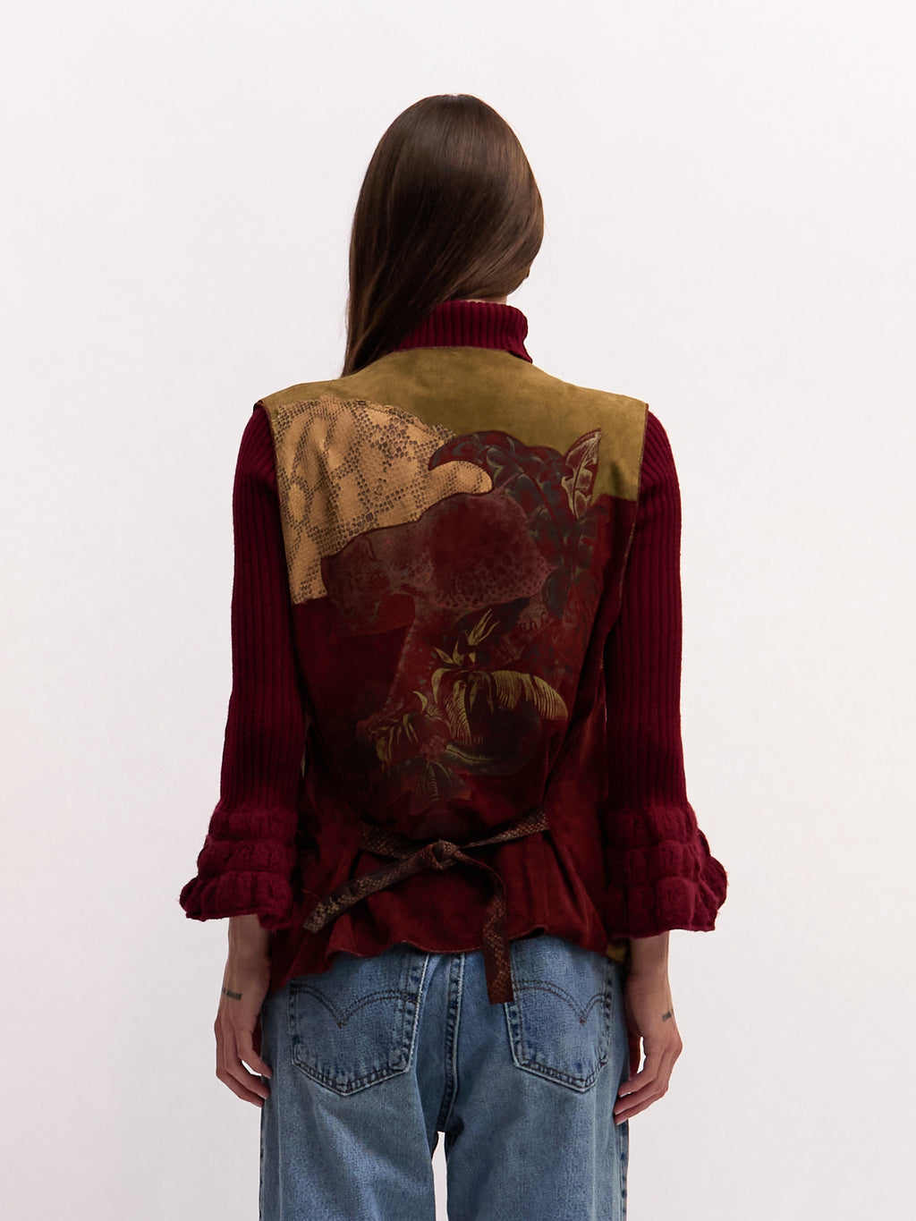 80's Roberto Cavalli Multicolor Printed Snakeskin  Leather Vest