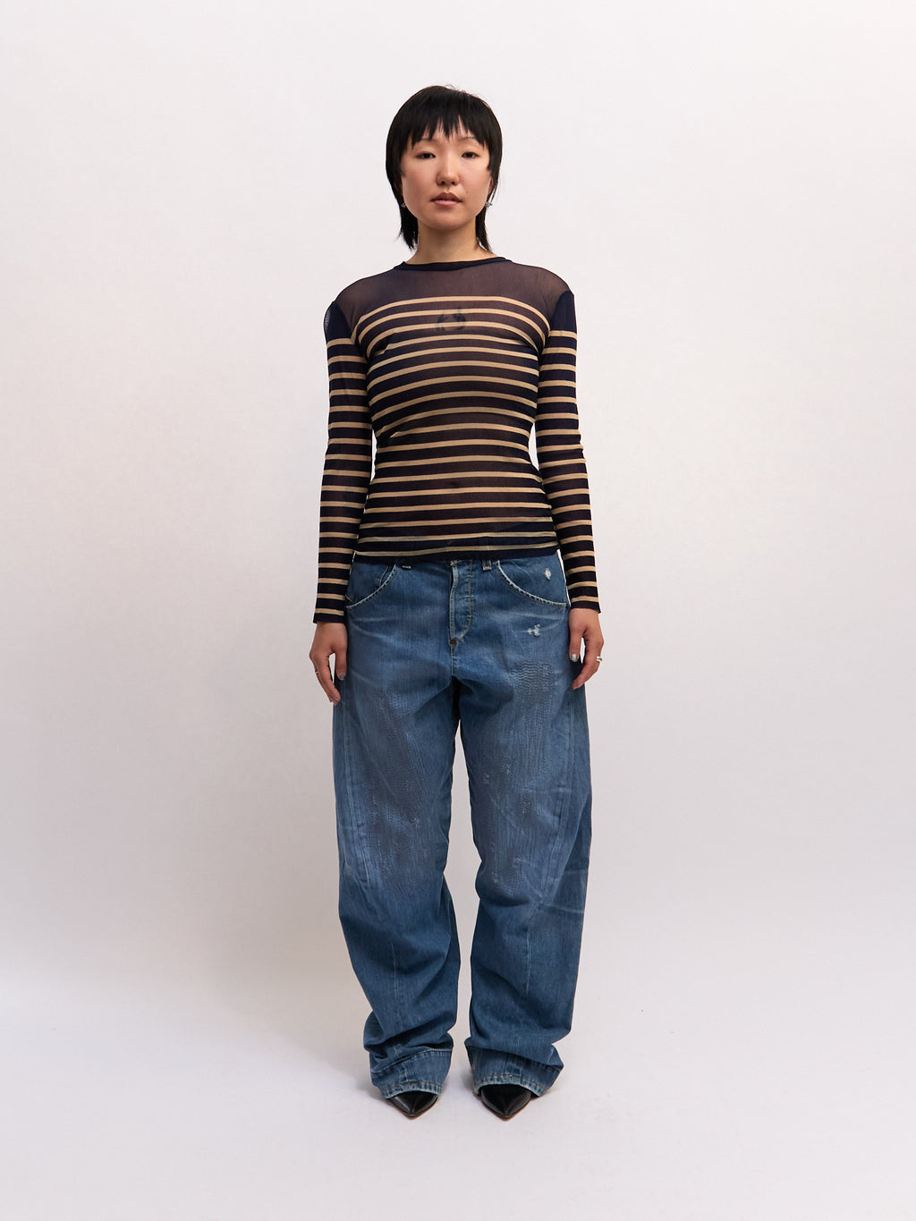 Jean Paul Gaultier Striped Navy Top