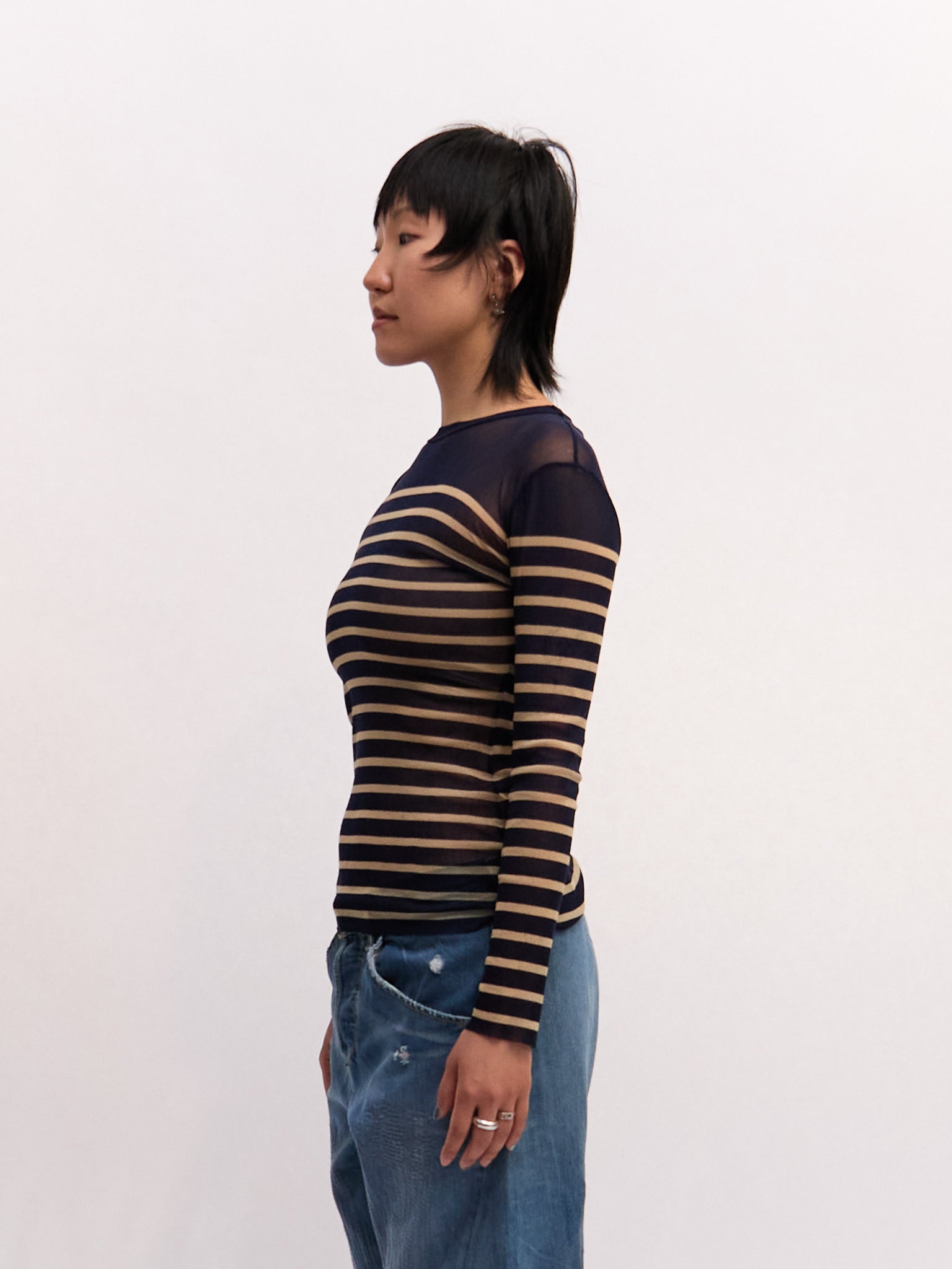 Jean Paul Gaultier Striped Navy Top