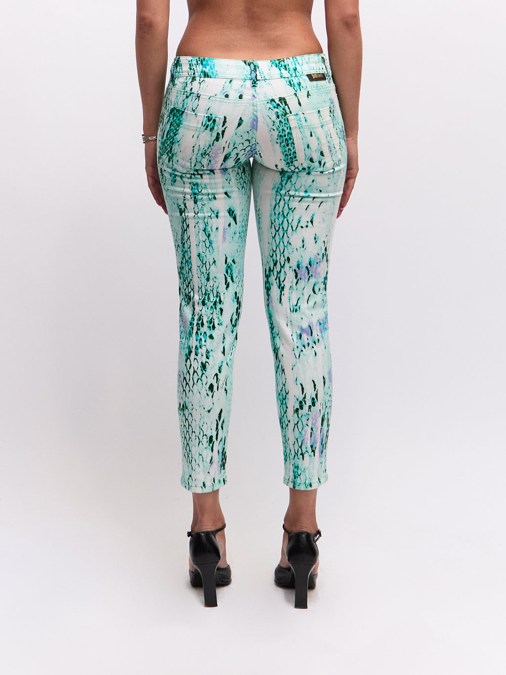 Just Cavalli Blue Python Print Jeans