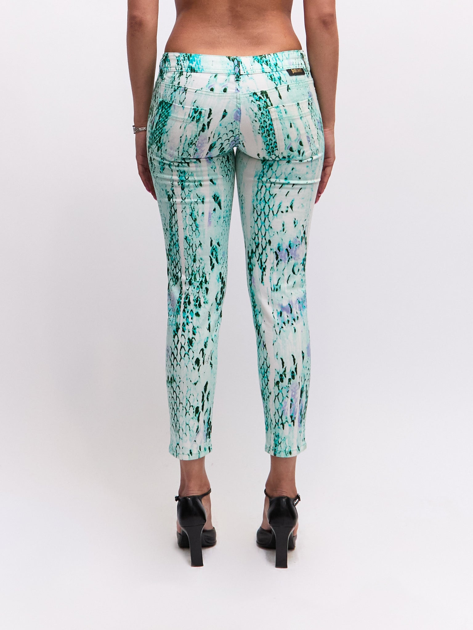 Just Cavalli Blue Python Print Jeans
