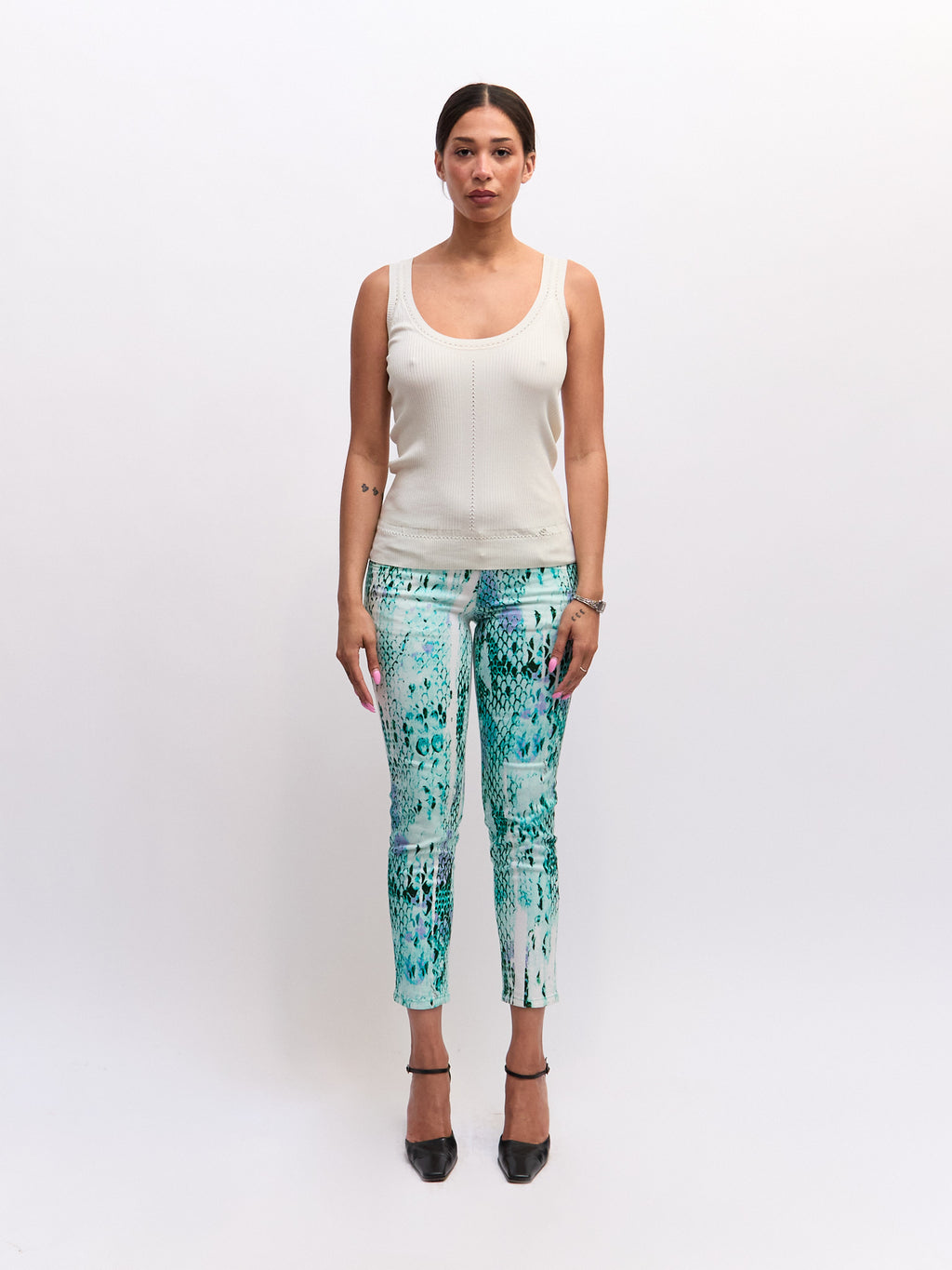 Just Cavalli Blue Python Print Jeans