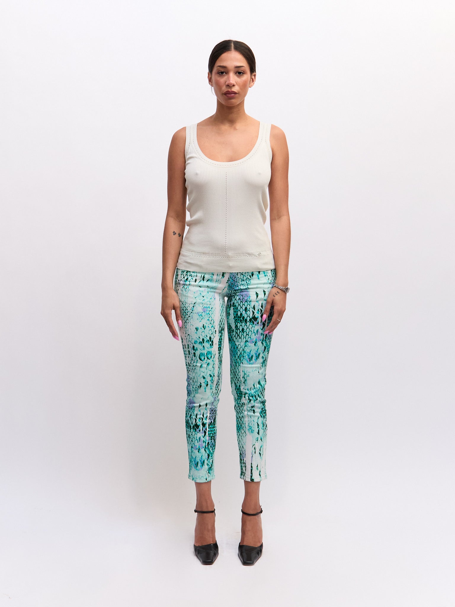 Just Cavalli Blue Python Print Jeans