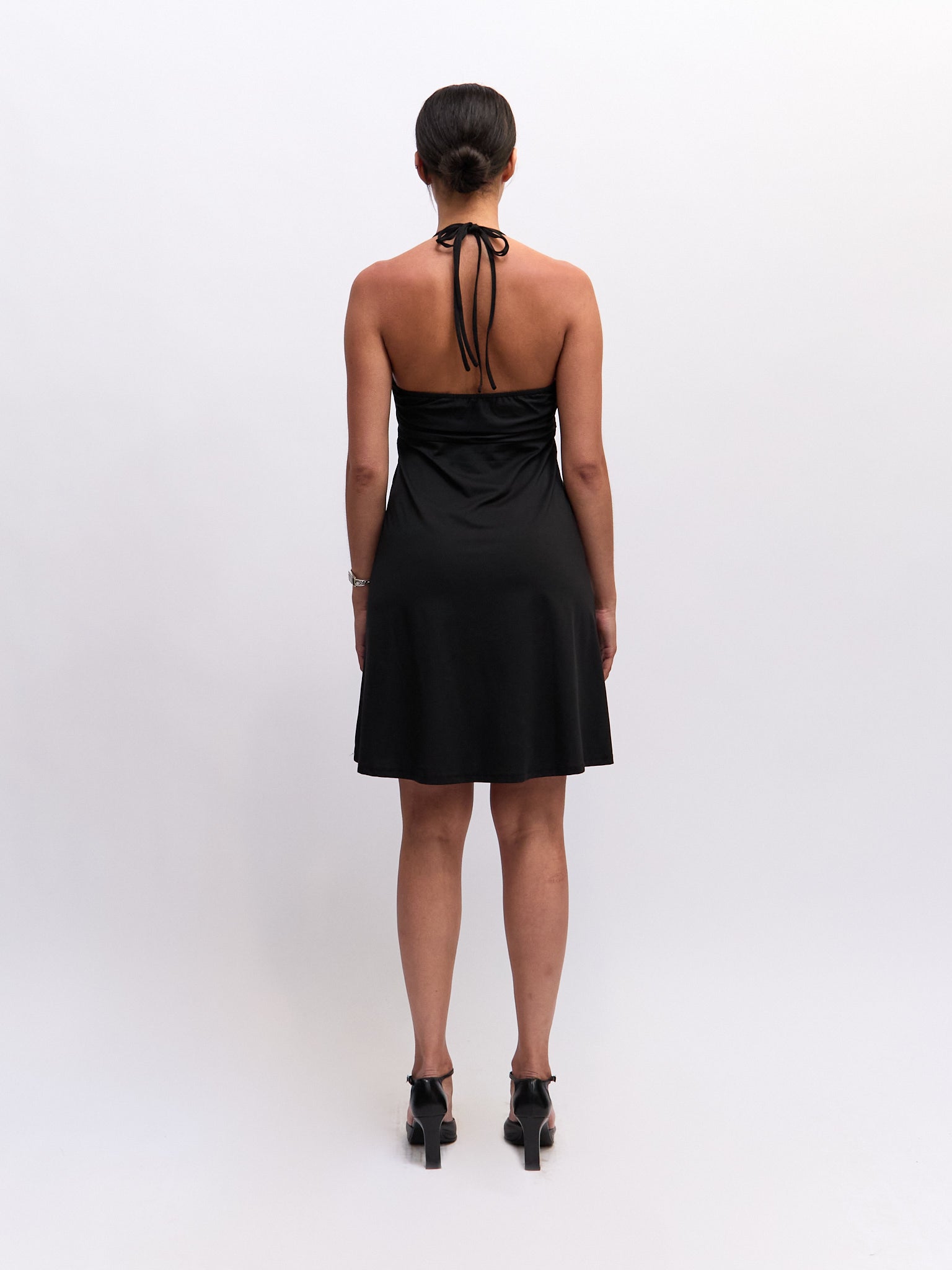 Roberto Cavalli Black Embellished Halter Dress