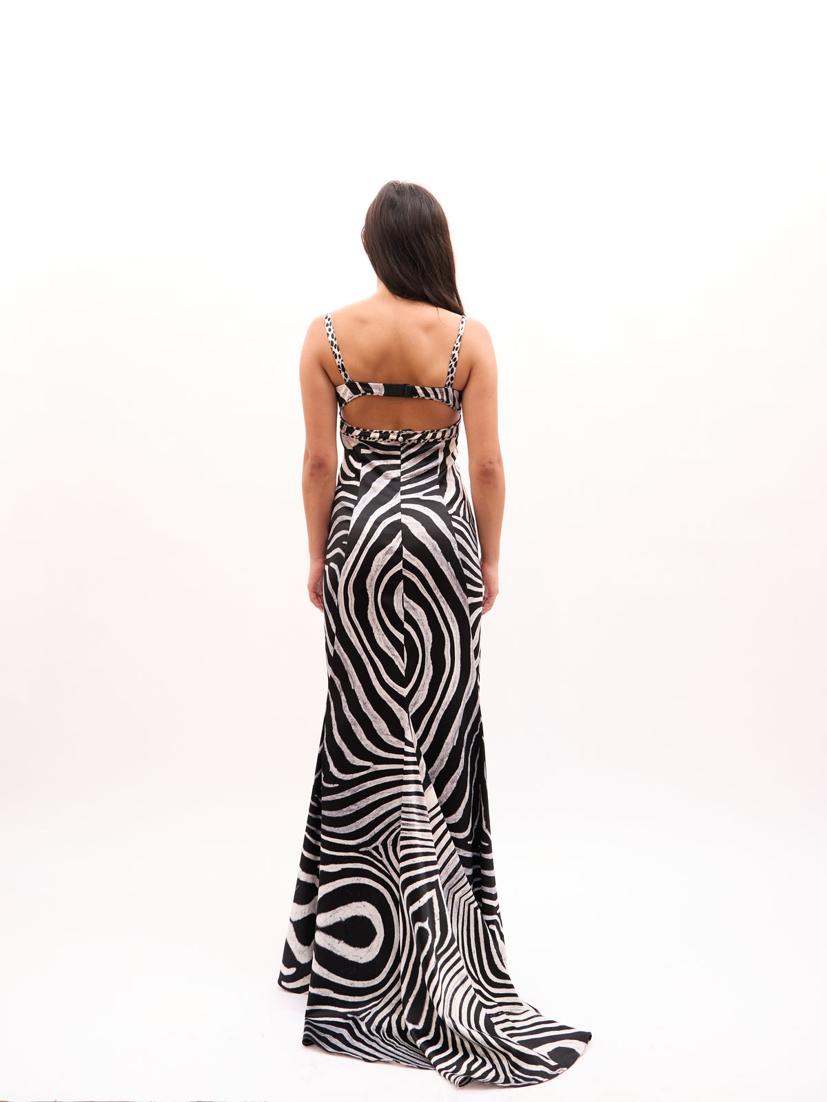 2000s Cavalli Class Black White Zebra Print Dress